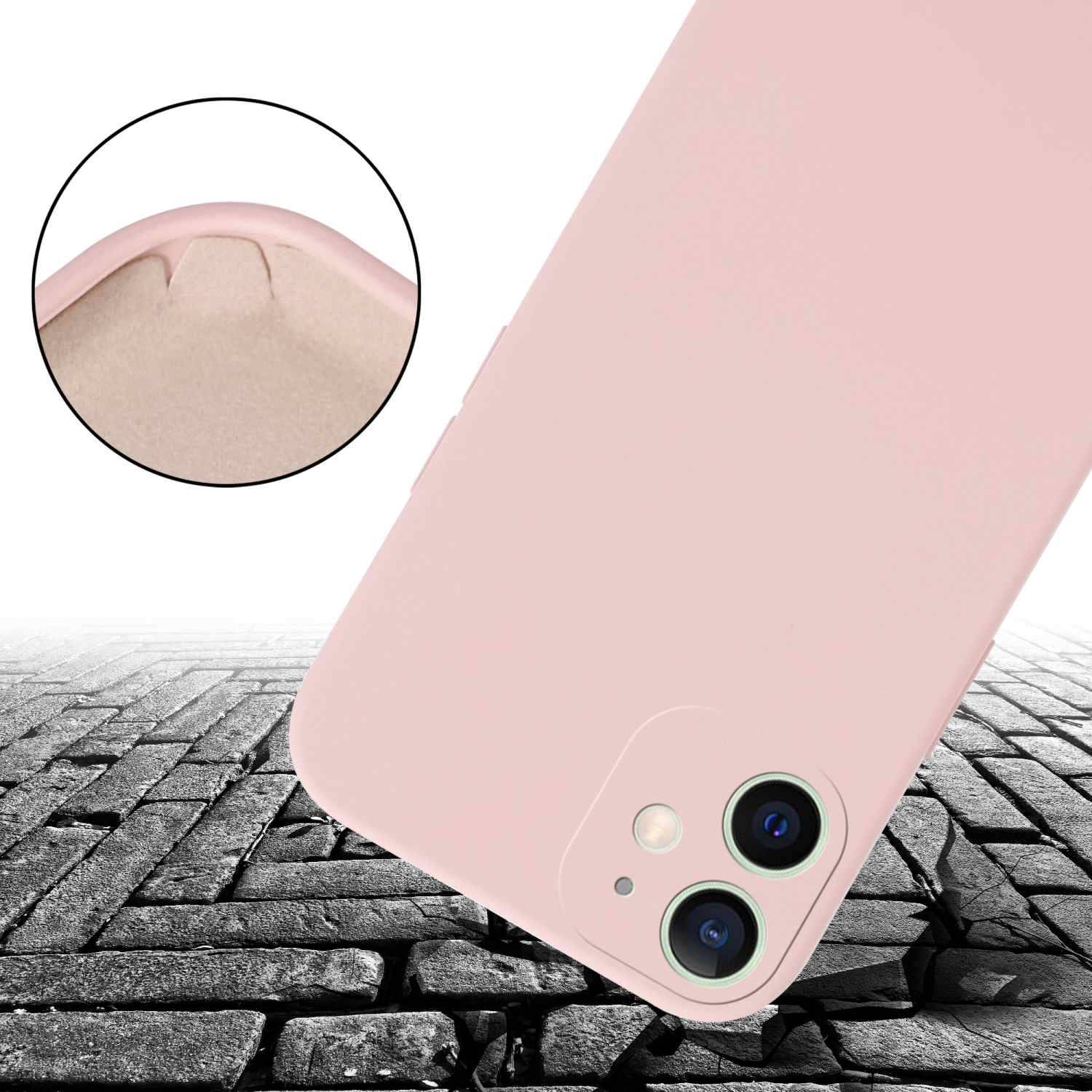 Cadorabo Schutzhülle für Apple iPhone 12 MINI Hülle in Rosa Handykette Etui längenverstellbar Kordel Band