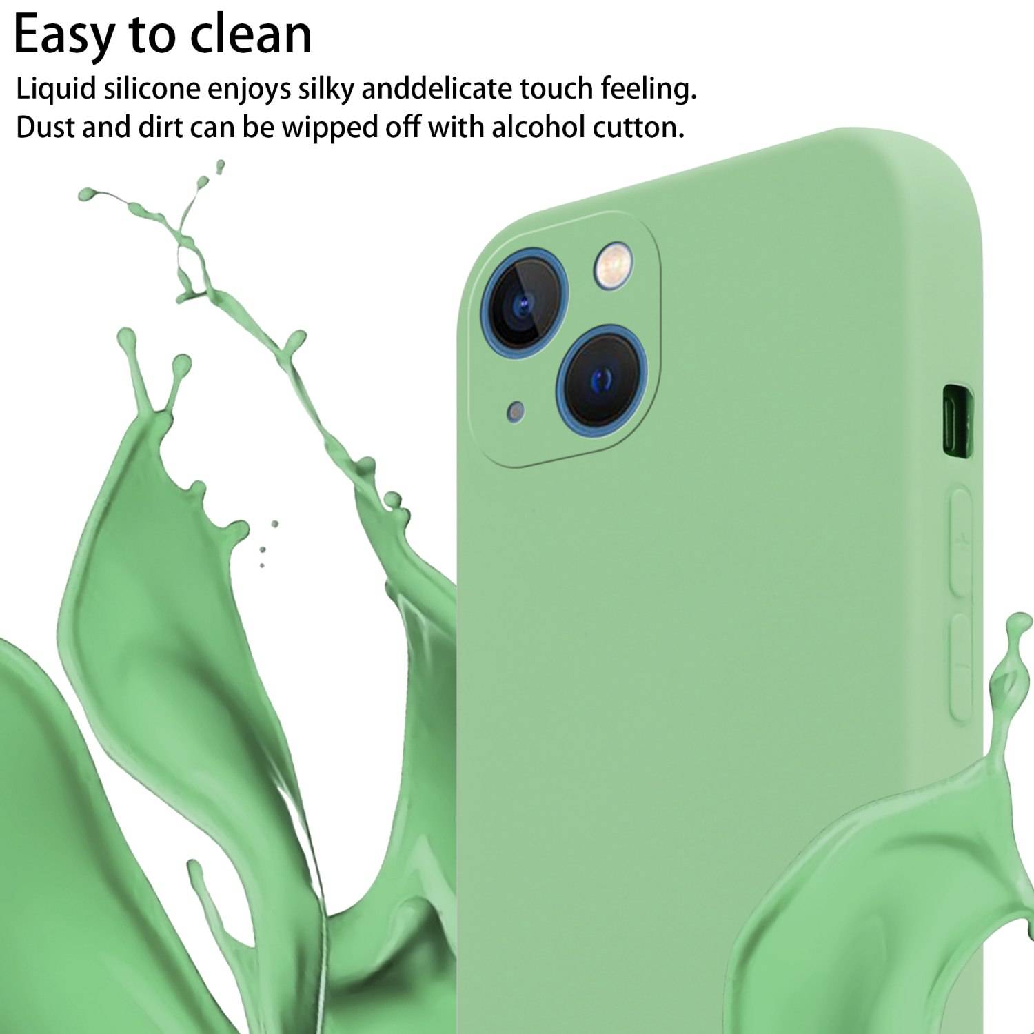 Cadorabo Schutzhülle für Apple iPhone 13 Hülle in Grün Handykette Etui längenverstellbar Kordel Band