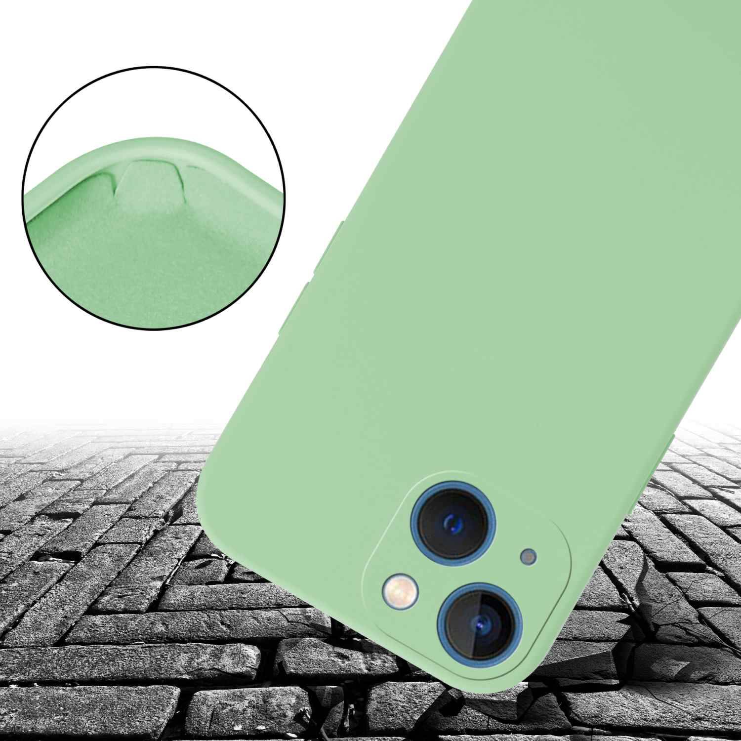 Cadorabo Schutzhülle für Apple iPhone 13 MINI Hülle in Grün Handykette Etui längenverstellbar Kordel Band