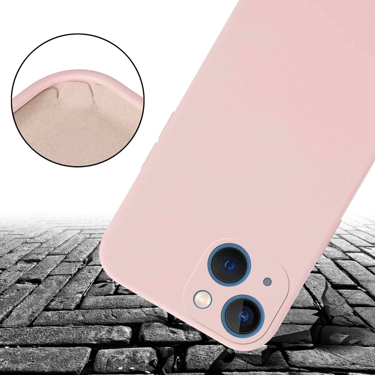 Cadorabo Schutzhülle für Apple iPhone 13 MINI Hülle in Rosa Handykette Etui längenverstellbar Kordel Band