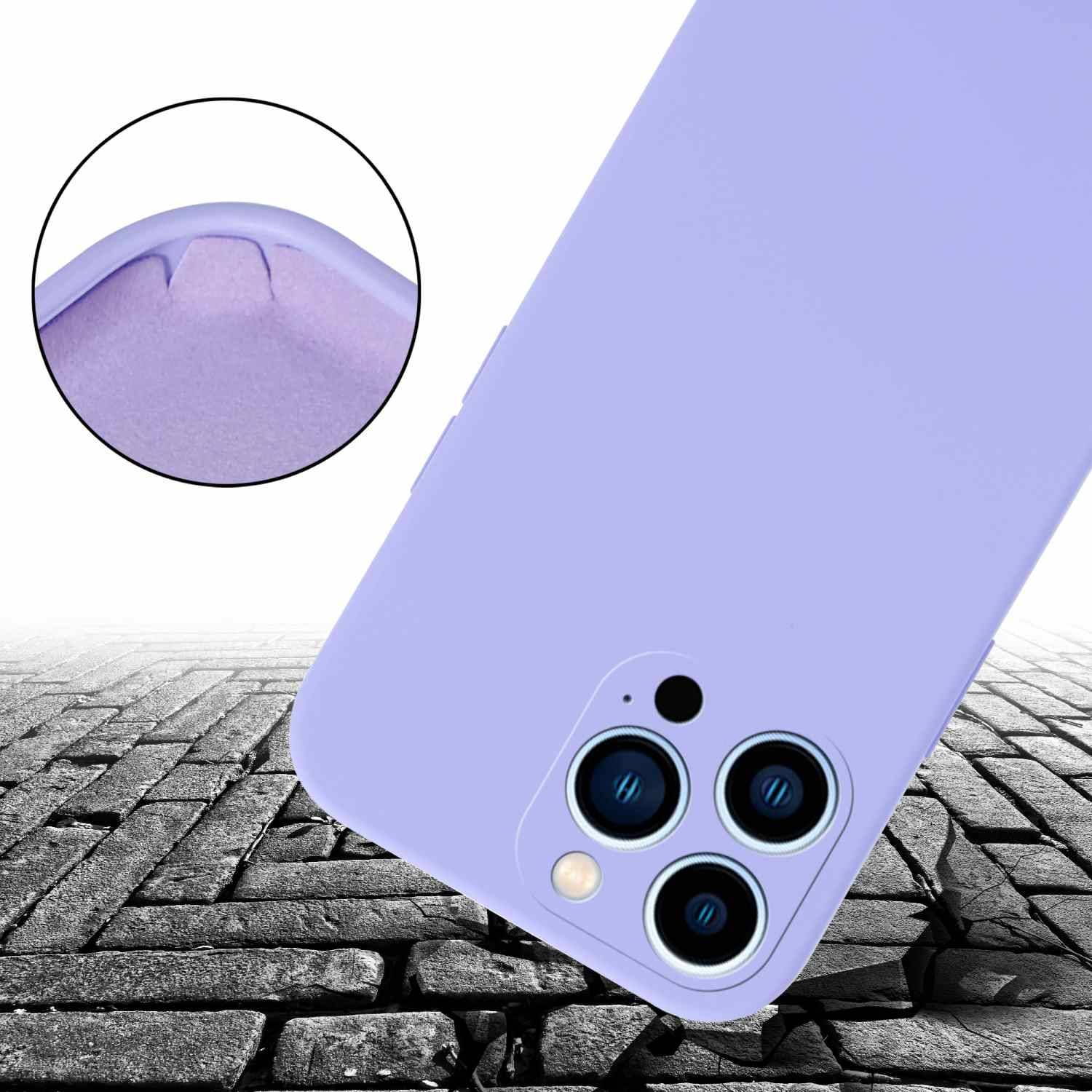 Cadorabo Schutzhülle für Apple iPhone 13 PRO Hülle in Lila Handykette Etui längenverstellbar Kordel Band