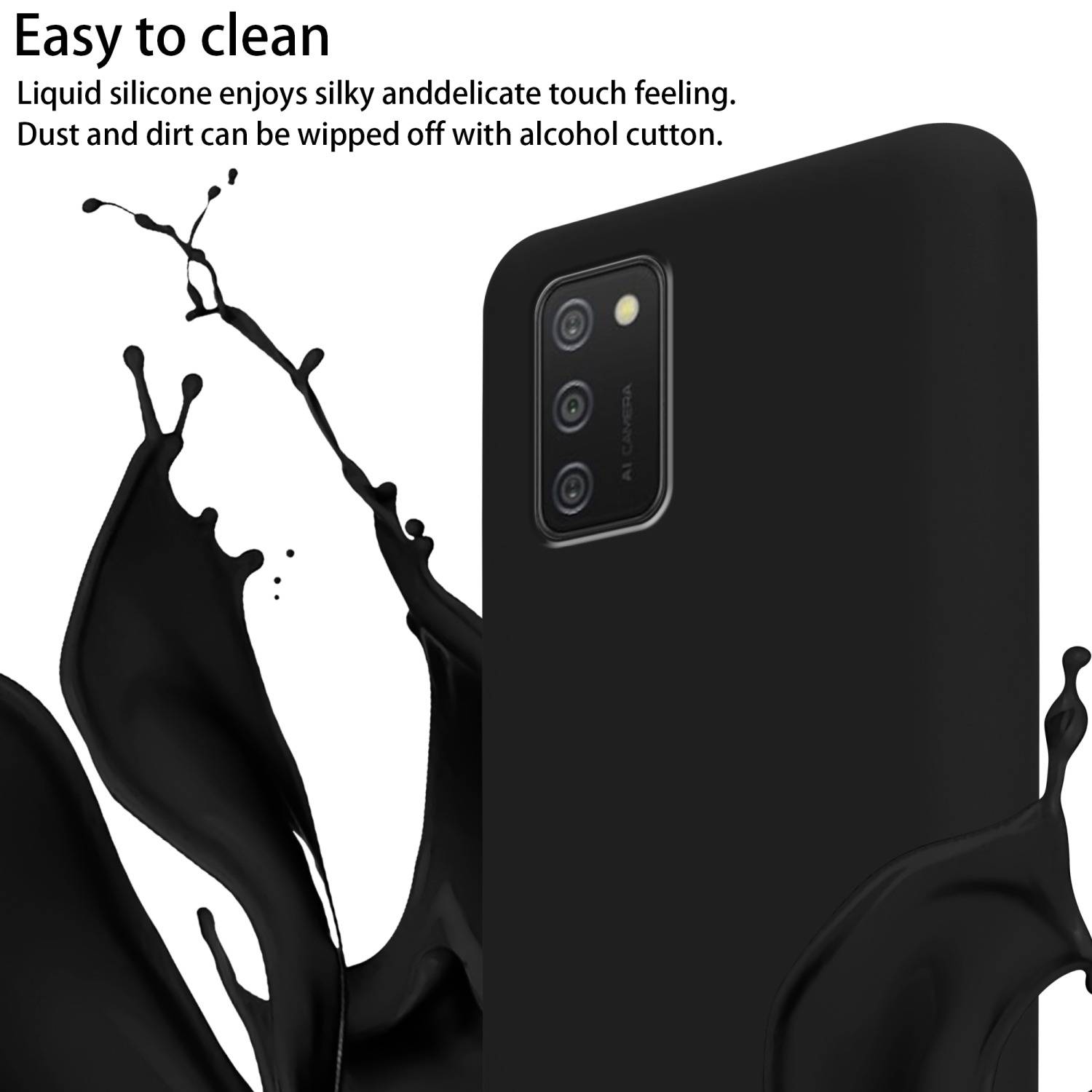 Cadorabo Schutzhülle für Samsung Galaxy A02s Hülle in Schwarz Handykette Etui längenverstellbar Kordel Band