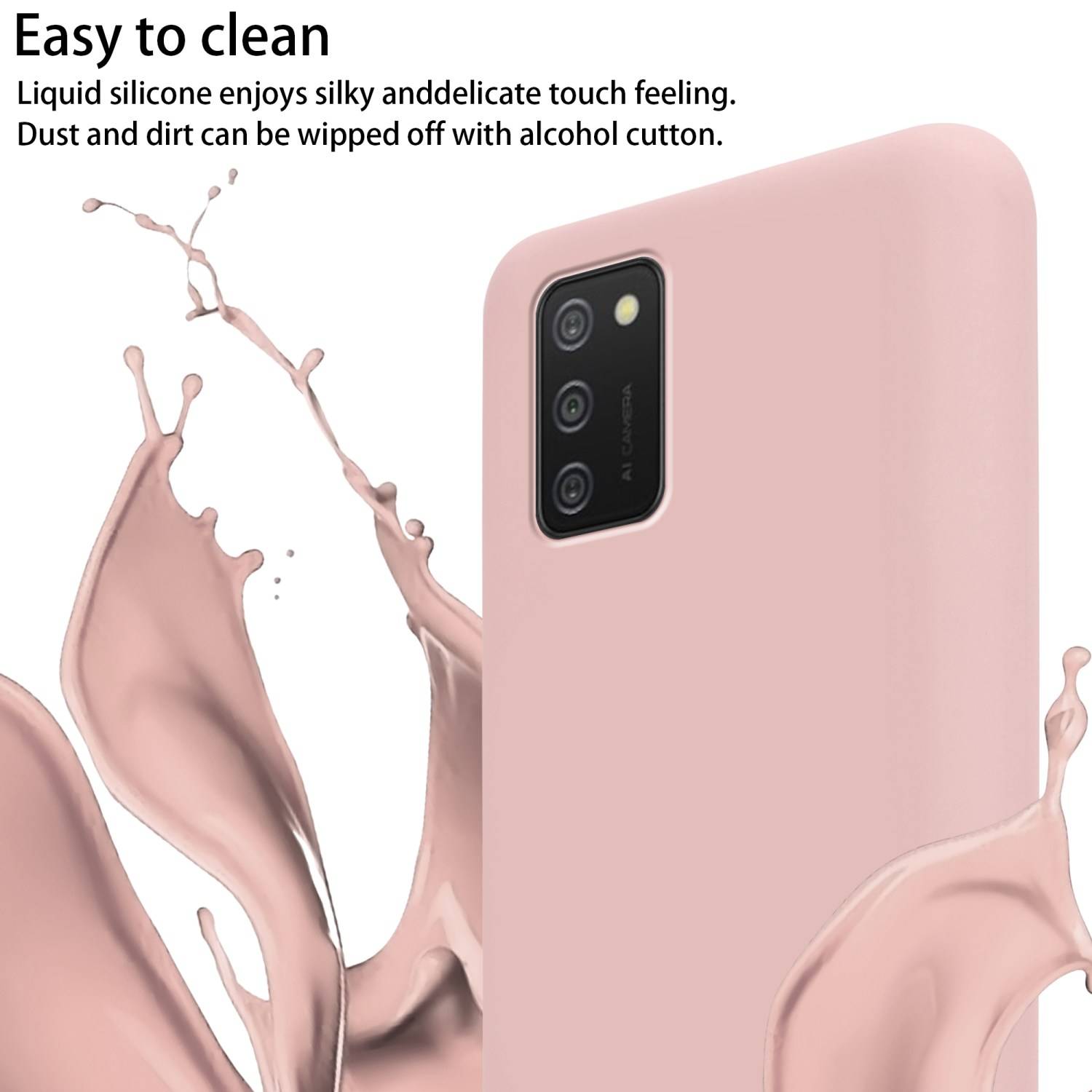 Cadorabo Schutzhülle für Samsung Galaxy A02s Hülle in Rosa Handykette Etui längenverstellbar Kordel Band