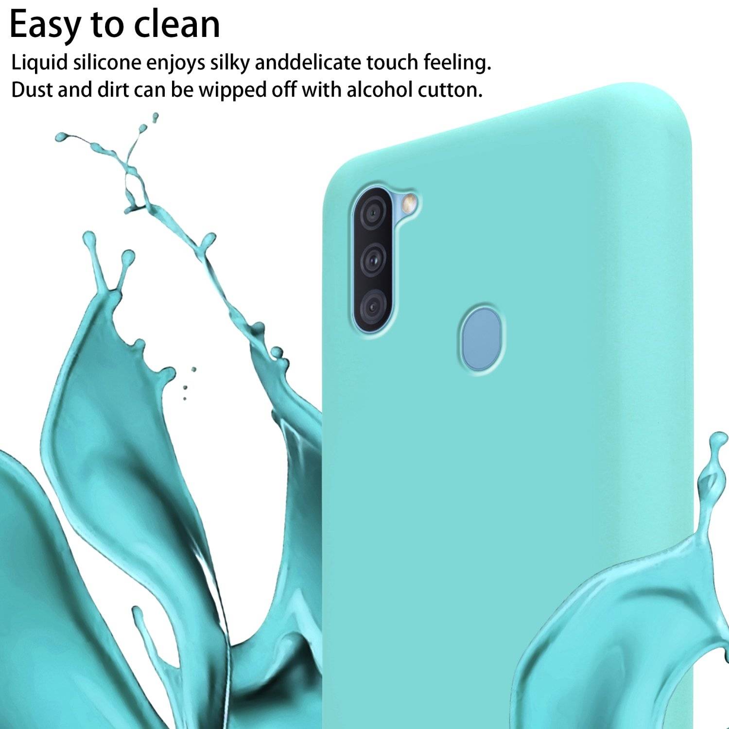 Cadorabo Schutzhülle für Samsung Galaxy A11 / M11 Hülle in Türkis Handykette Etui längenverstellbar Kordel Band