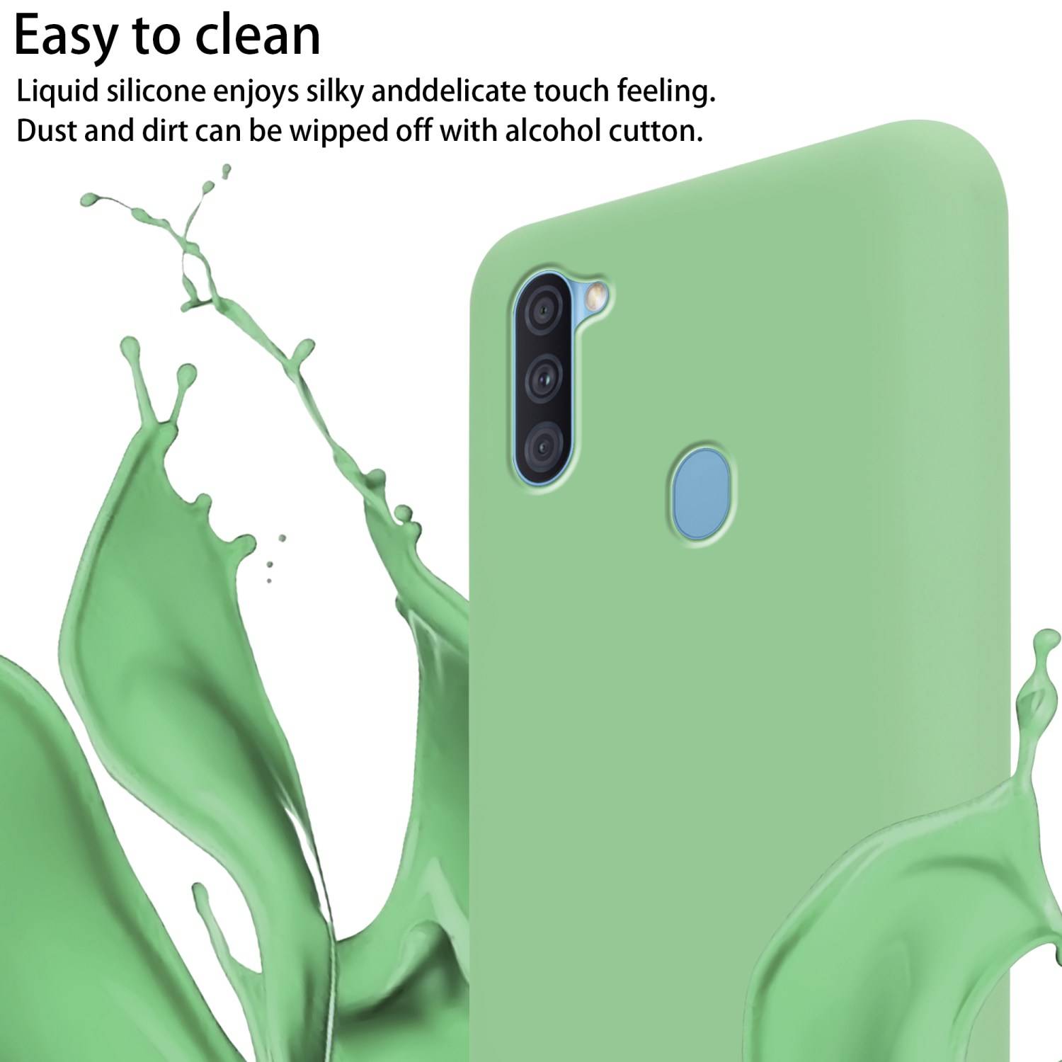 Cadorabo Schutzhülle für Samsung Galaxy A11 / M11 Hülle in Grün Handykette Etui längenverstellbar Kordel Band