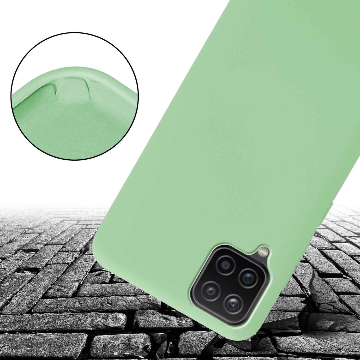 Cadorabo Schutzhülle für Samsung Galaxy A12 / M12 Hülle in Grün Handykette Etui längenverstellbar Kordel Band