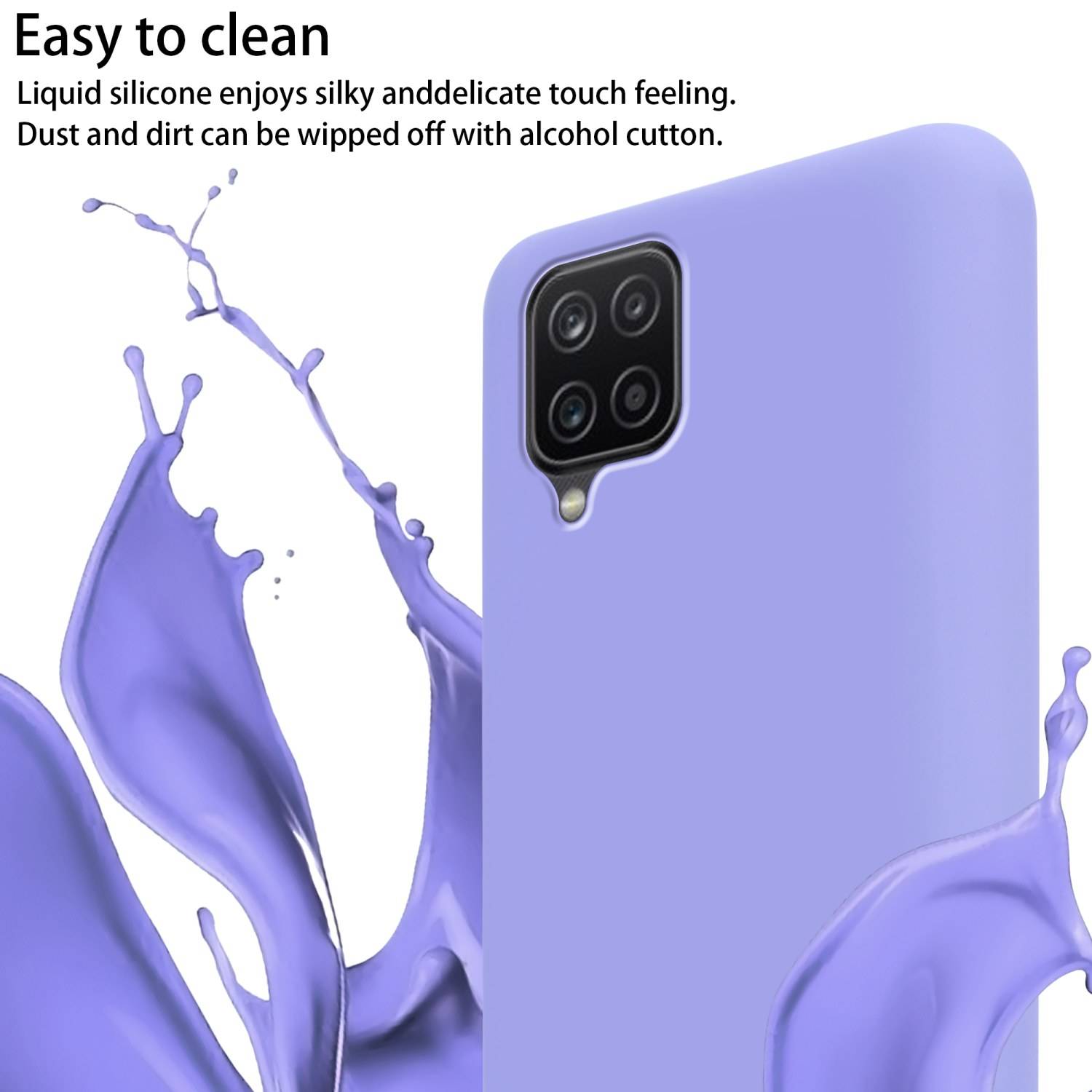Cadorabo Schutzhülle für Samsung Galaxy A12 / M12 Hülle in Lila Handykette Etui längenverstellbar Kordel Band