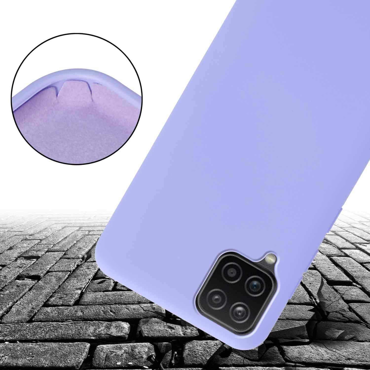 Cadorabo Schutzhülle für Samsung Galaxy A12 / M12 Hülle in Lila Handykette Etui längenverstellbar Kordel Band