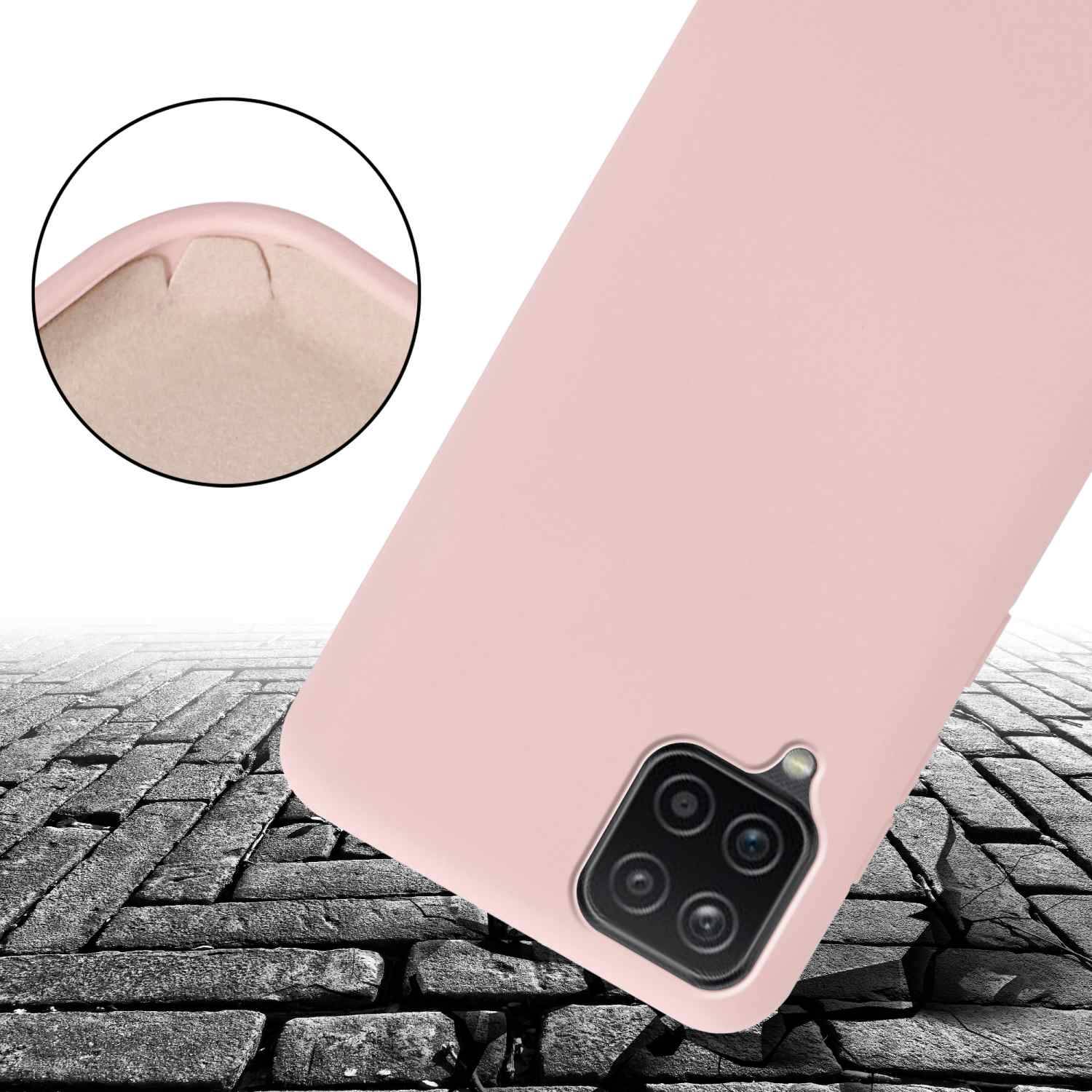 Cadorabo Schutzhülle für Samsung Galaxy A12 / M12 Hülle in Rosa Handykette Etui längenverstellbar Kordel Band