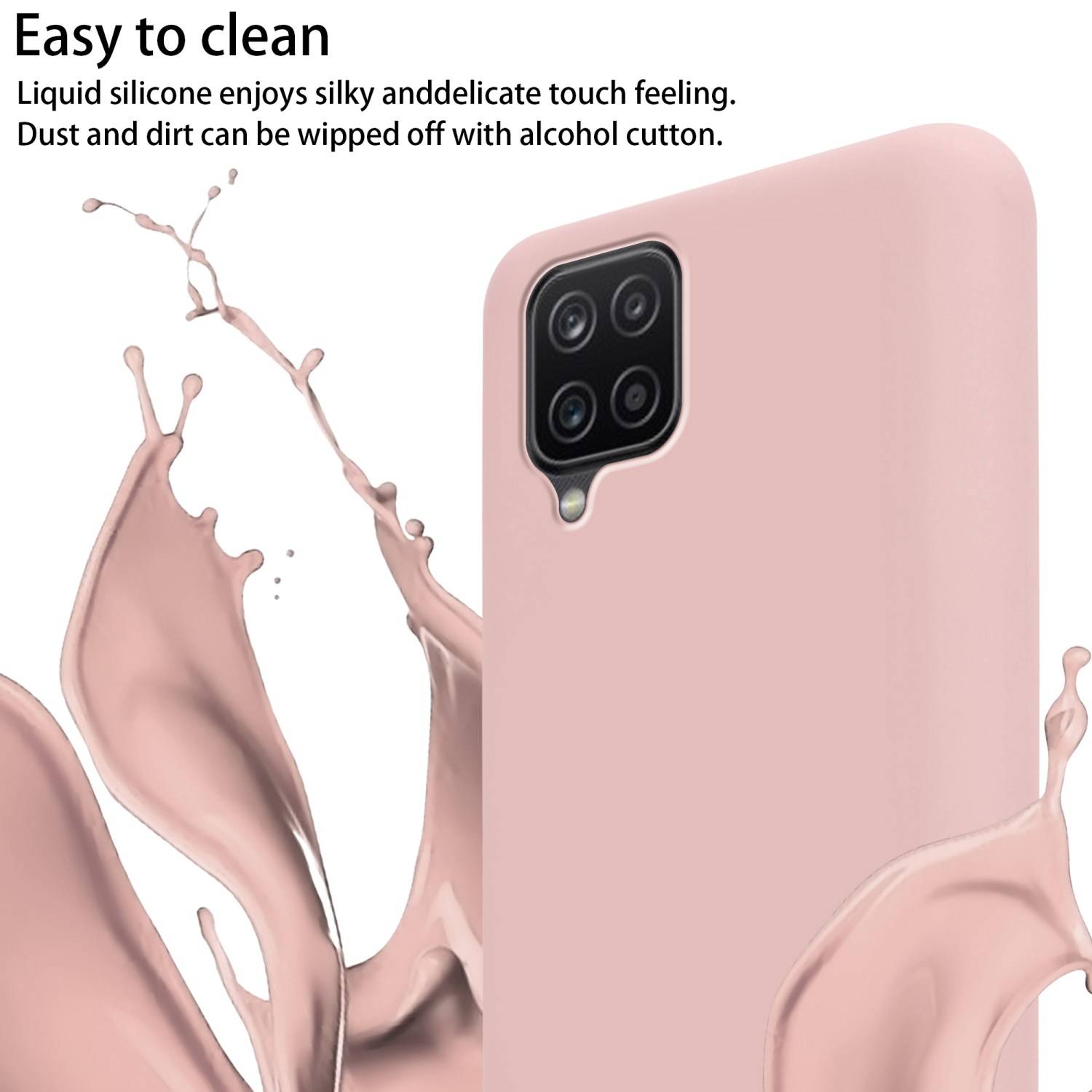 Cadorabo Schutzhülle für Samsung Galaxy A12 / M12 Hülle in Rosa Handykette Etui längenverstellbar Kordel Band