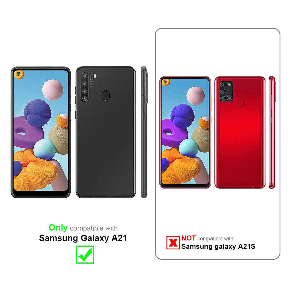 Cadorabo Schutzhülle für Samsung Galaxy A21 Hülle in Lila Handykette Etui längenverstellbar Kordel Band