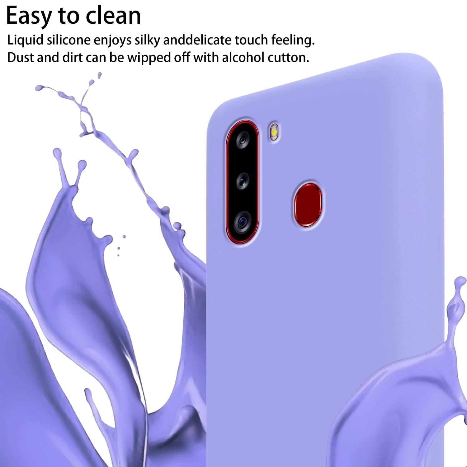 Cadorabo Schutzhülle für Samsung Galaxy A21 Hülle in Lila Handykette Etui längenverstellbar Kordel Band