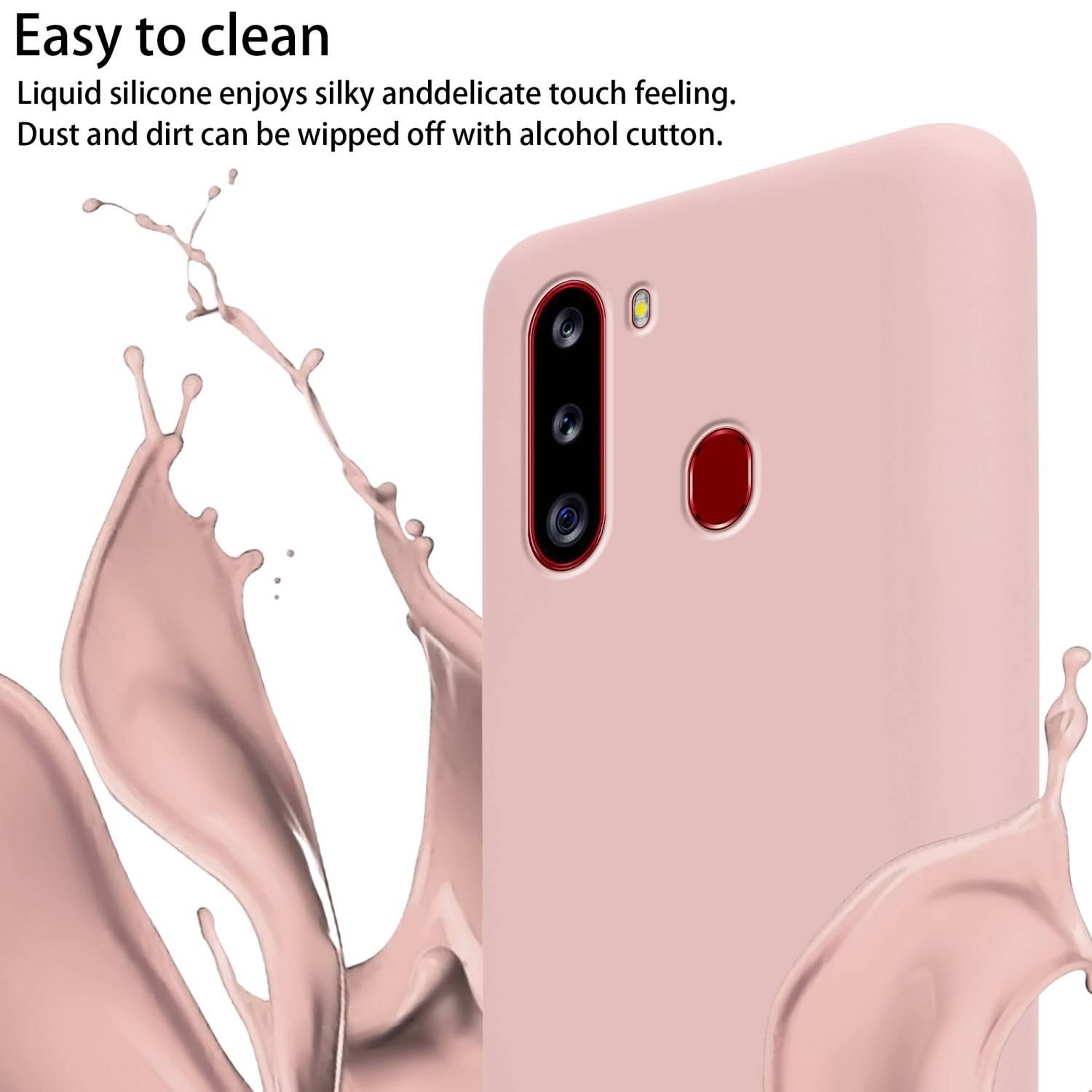 Cadorabo Schutzhülle für Samsung Galaxy A21 Hülle in Rosa Handykette Etui längenverstellbar Kordel Band