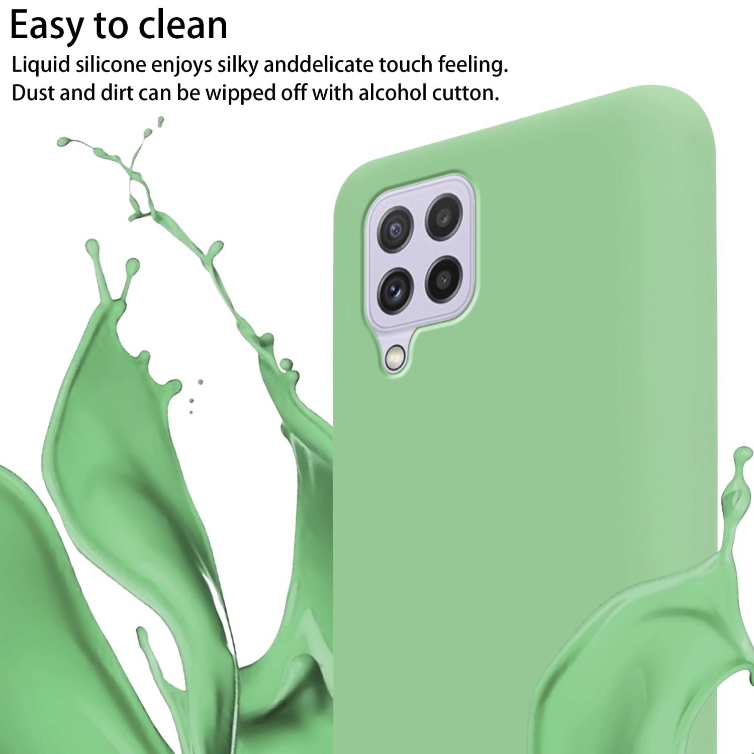 Cadorabo Schutzhülle für Samsung Galaxy A22 4G / M22 / M32 4G Hülle in Grün Handykette Etui längenverstellbar Kordel