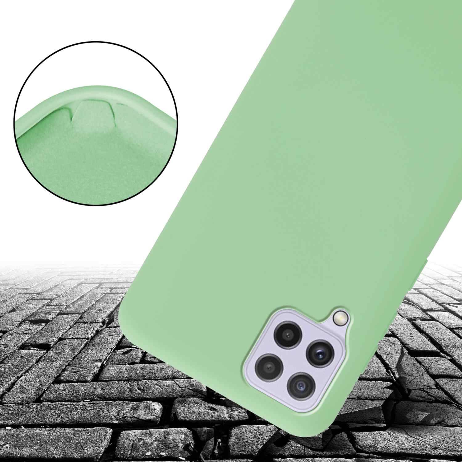 Cadorabo Schutzhülle für Samsung Galaxy A22 4G / M22 / M32 4G Hülle in Grün Handykette Etui längenverstellbar Kordel
