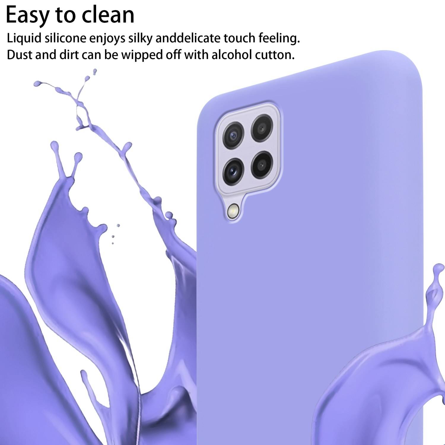 Cadorabo Schutzhülle für Samsung Galaxy A22 4G / M22 / M32 4G Hülle in Lila Handykette Etui längenverstellbar Kordel