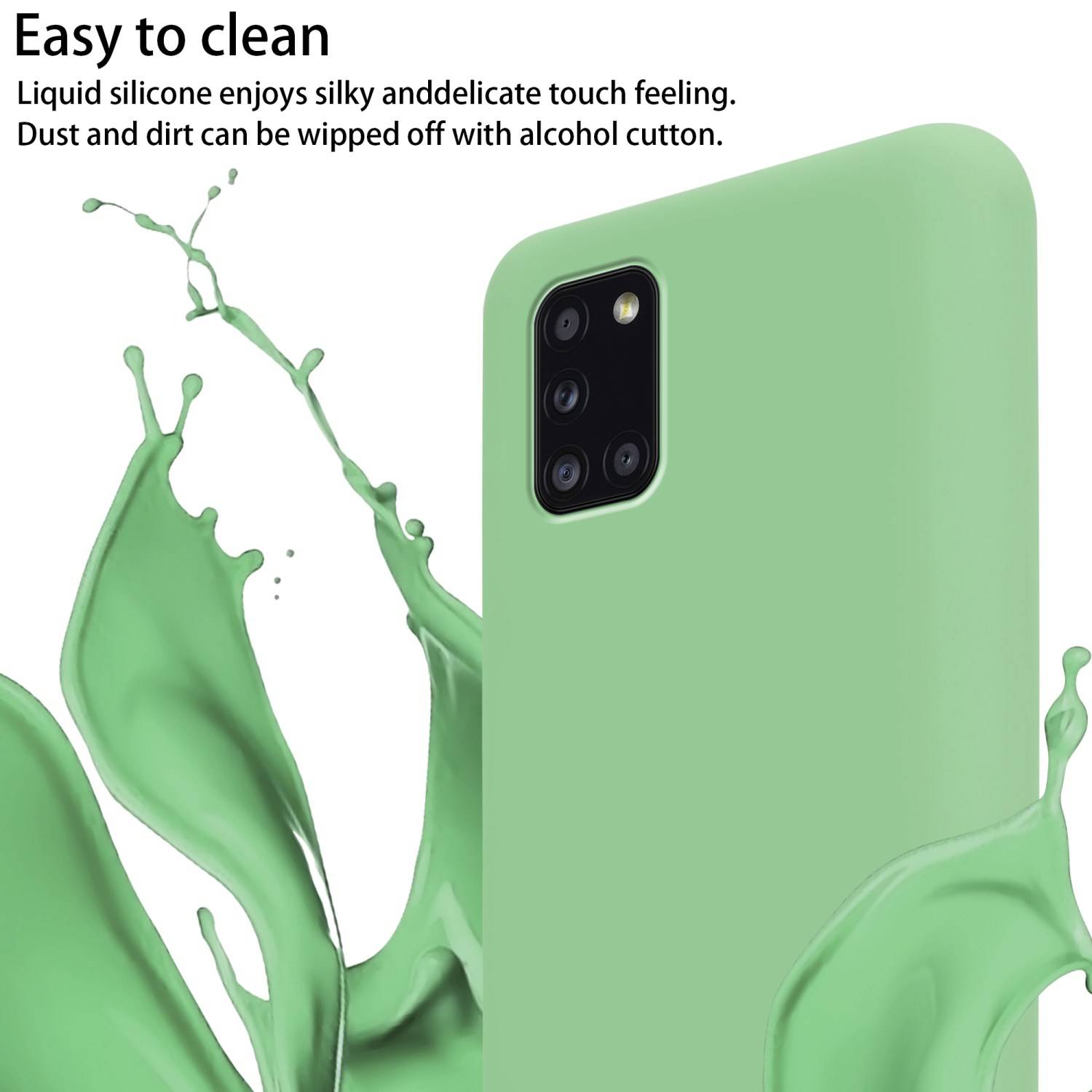 Cadorabo Schutzhülle für Samsung Galaxy A31 Hülle in Grün Handykette Etui längenverstellbar Kordel Band