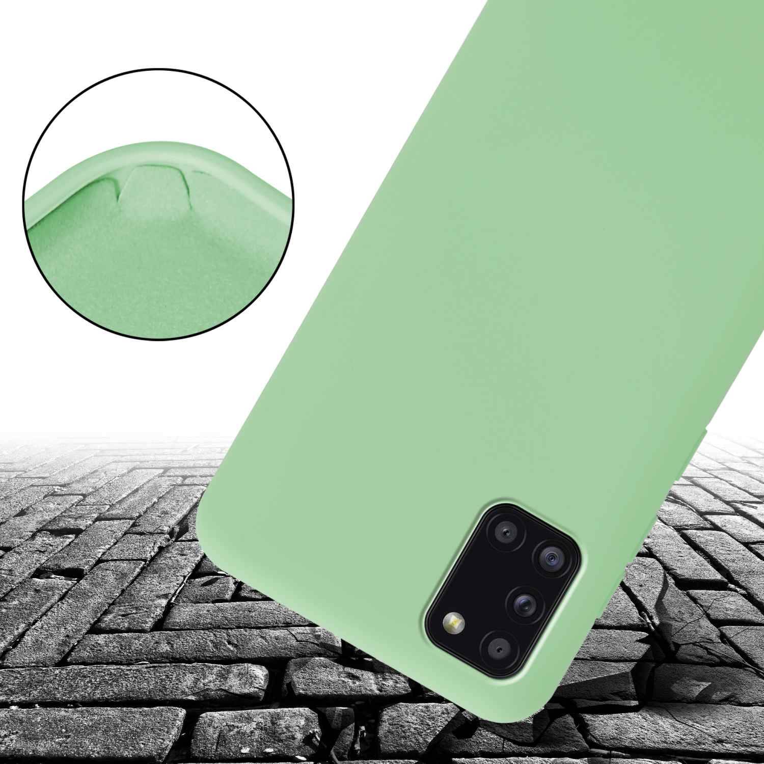 Cadorabo Schutzhülle für Samsung Galaxy A31 Hülle in Grün Handykette Etui längenverstellbar Kordel Band