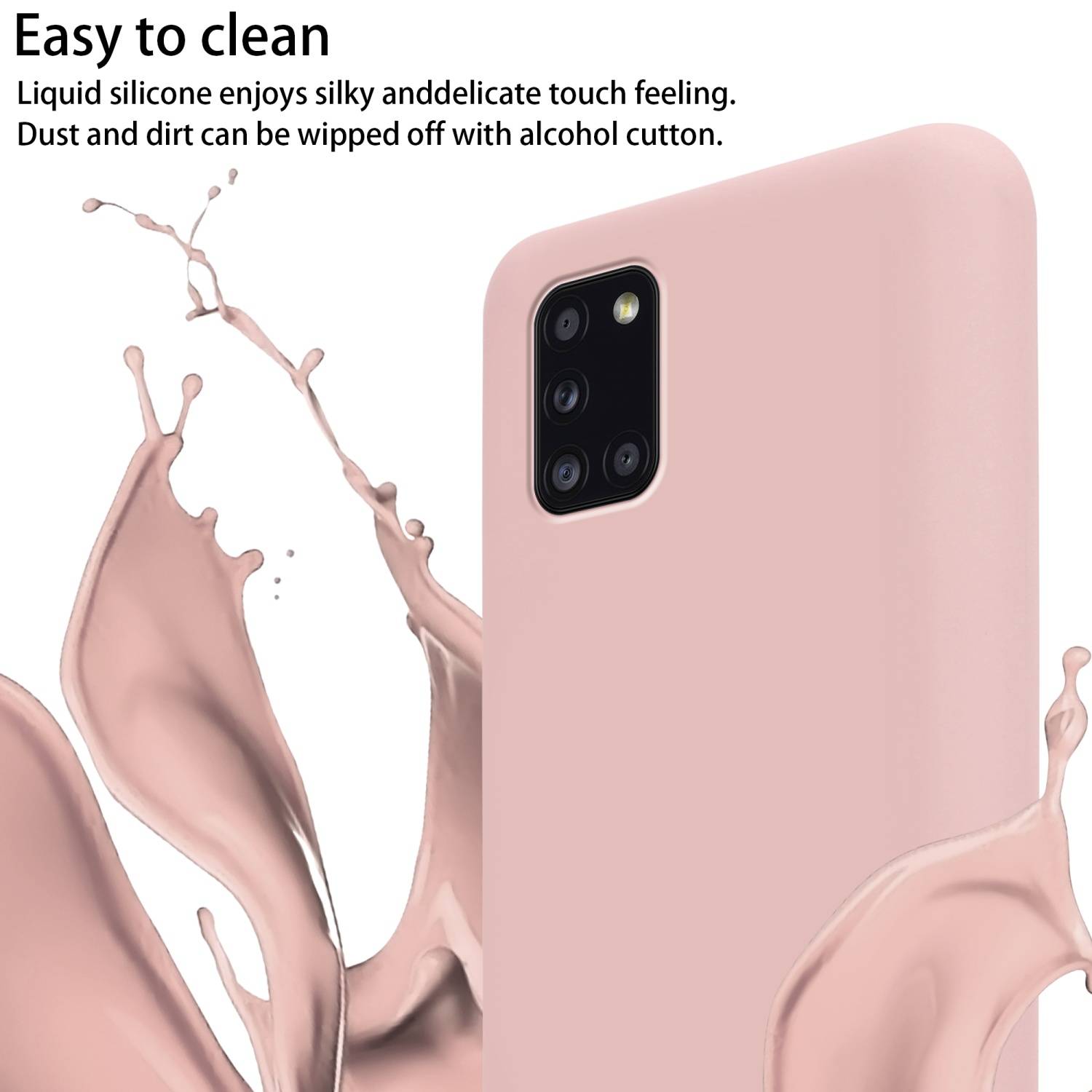 Cadorabo Schutzhülle für Samsung Galaxy A31 Hülle in Rosa Handykette Etui längenverstellbar Kordel Band