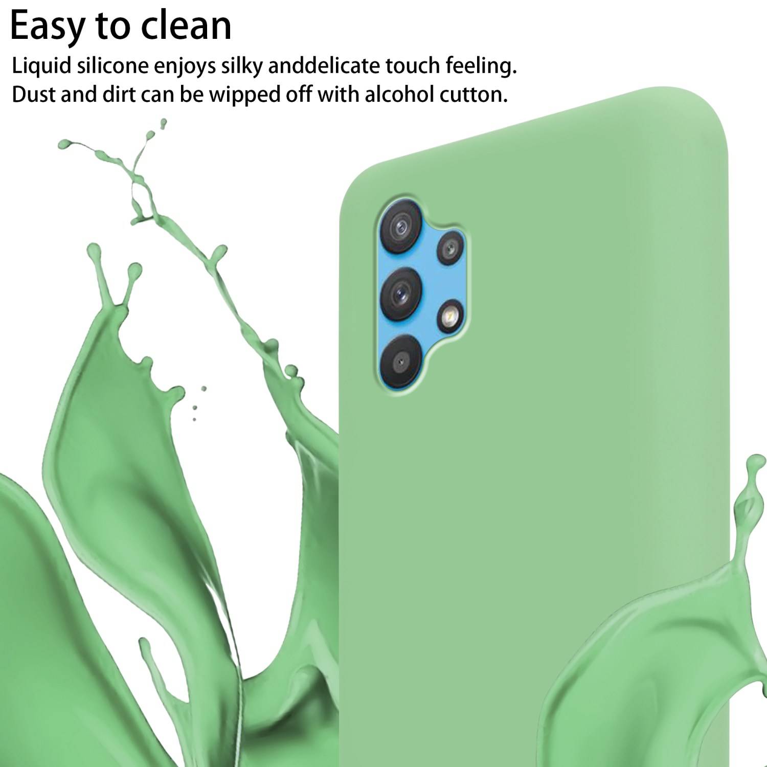 Cadorabo Schutzhülle für Samsung Galaxy A32 4G Hülle in Grün Handykette Etui längenverstellbar Kordel Band