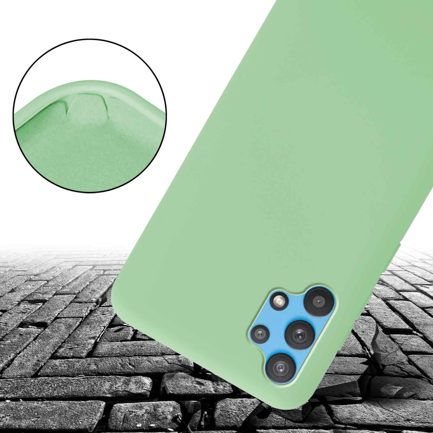 Cadorabo Schutzhülle für Samsung Galaxy A32 4G Hülle in Grün Handykette Etui längenverstellbar Kordel Band