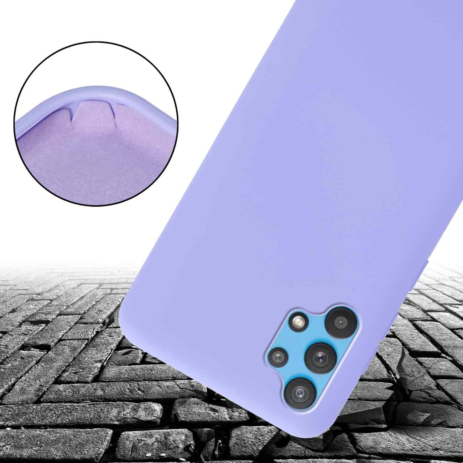 Cadorabo Schutzhülle für Samsung Galaxy A32 5G Hülle in Lila Handykette Etui längenverstellbar Kordel Band
