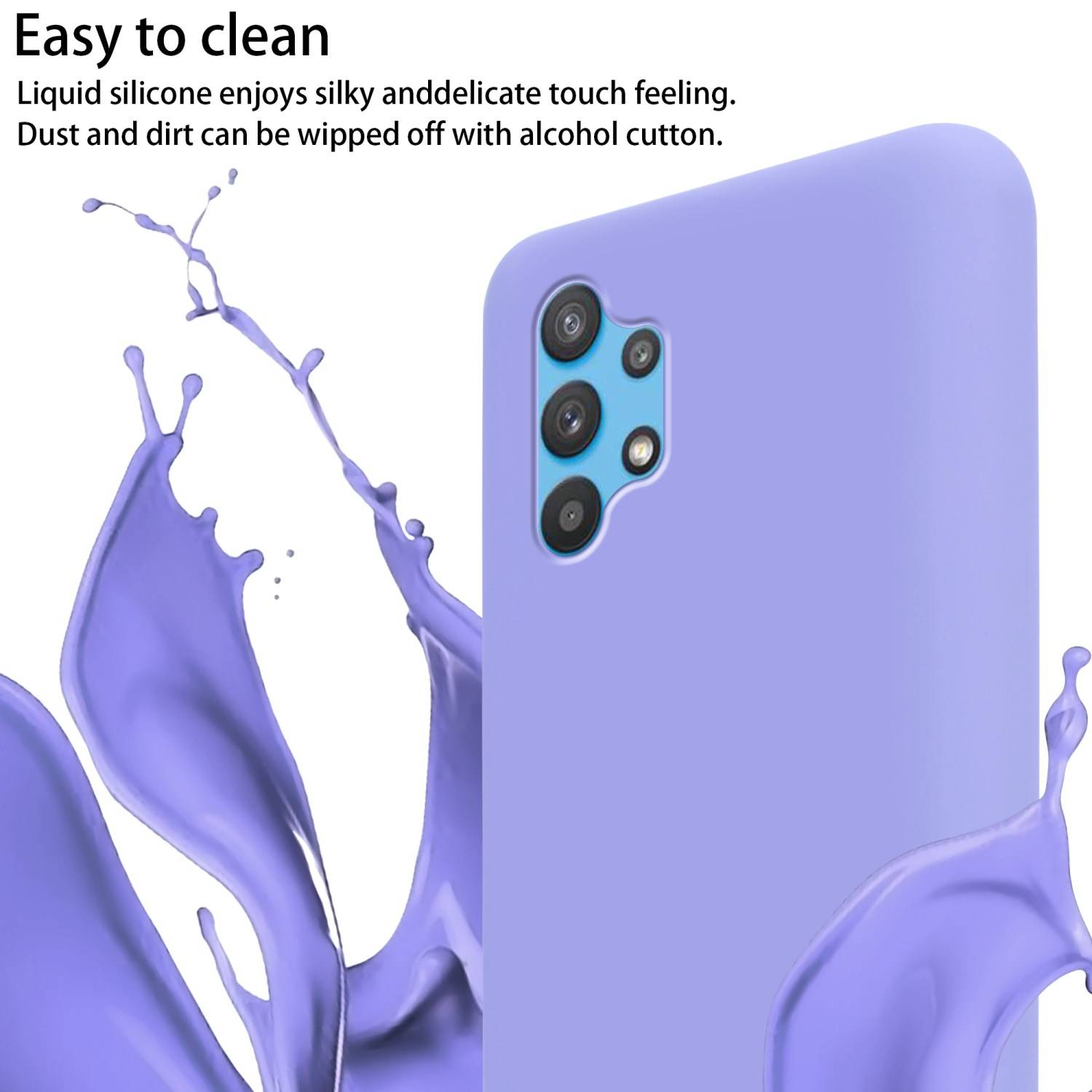 Cadorabo Schutzhülle für Samsung Galaxy A32 5G Hülle in Lila Handykette Etui längenverstellbar Kordel Band