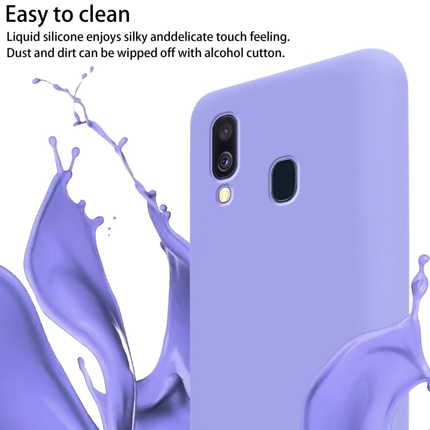 Cadorabo Schutzhülle für Samsung Galaxy A40 Hülle in Lila Handykette Etui längenverstellbar Kordel Band