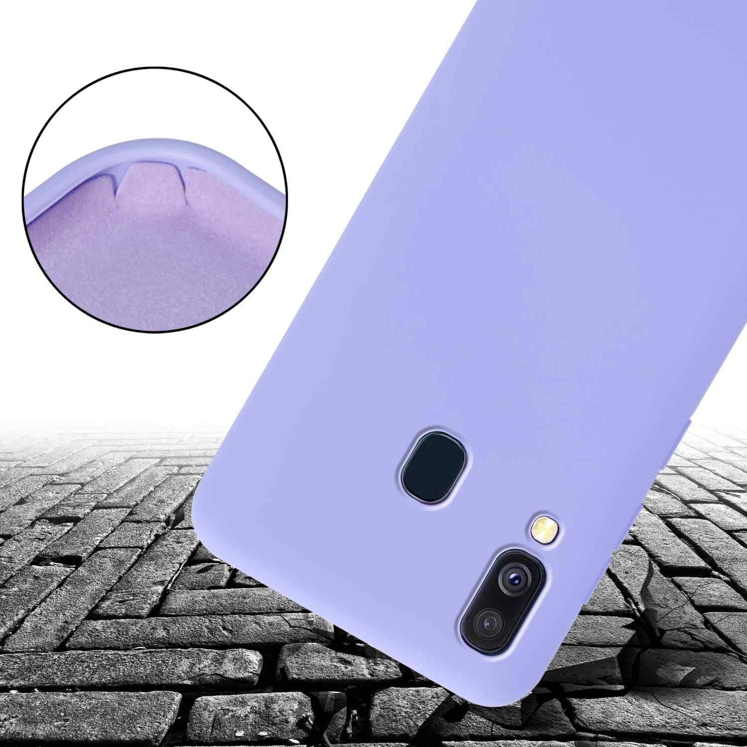 Cadorabo Schutzhülle für Samsung Galaxy A40 Hülle in Lila Handykette Etui längenverstellbar Kordel Band