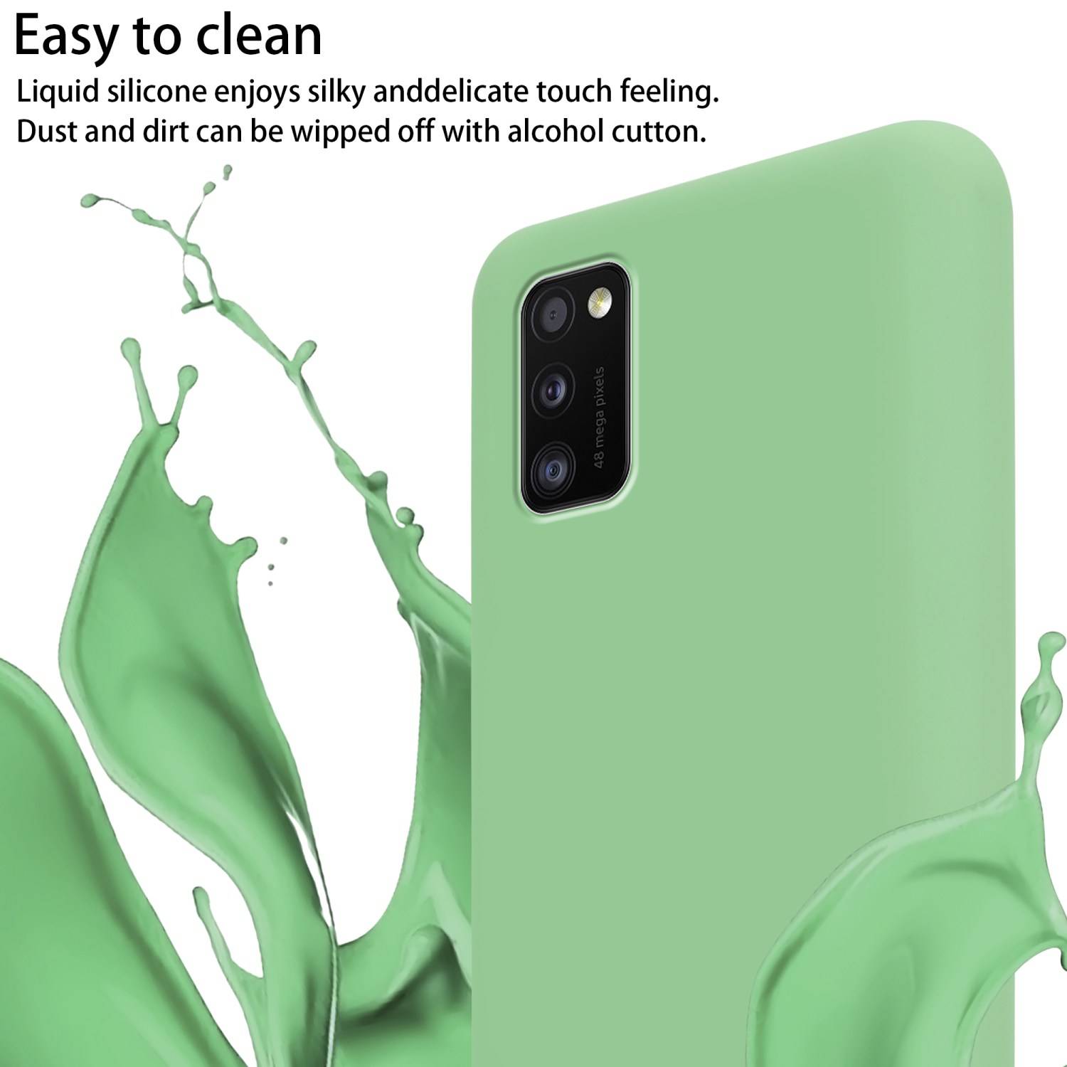Cadorabo Schutzhülle für Samsung Galaxy A41 Hülle in Grün Handykette Etui längenverstellbar Kordel Band