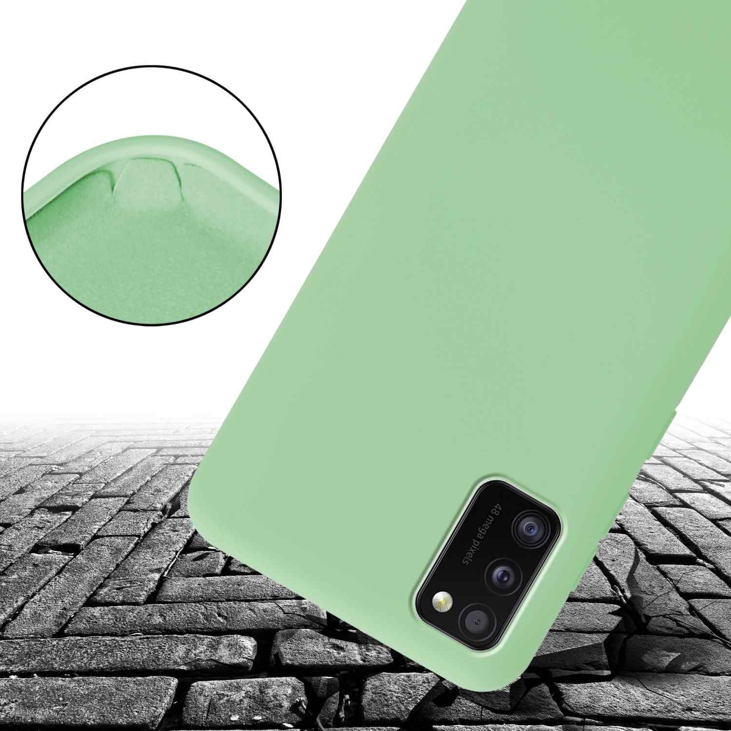 Cadorabo Schutzhülle für Samsung Galaxy A41 Hülle in Grün Handykette Etui längenverstellbar Kordel Band