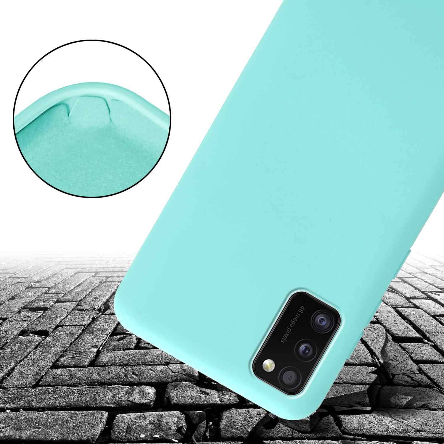 Cadorabo Schutzhülle für Samsung Galaxy A51 4G / M40s Hülle in Türkis Handykette Etui längenverstellbar Kordel Band