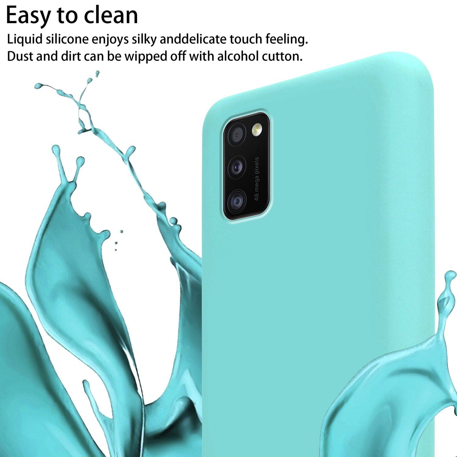 Cadorabo Schutzhülle für Samsung Galaxy A51 4G / M40s Hülle in Türkis Handykette Etui längenverstellbar Kordel Band