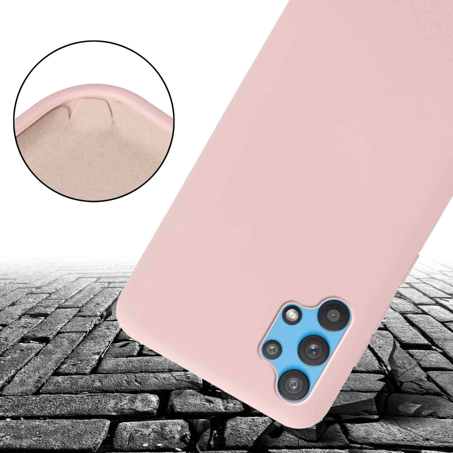 Cadorabo Schutzhülle für Samsung Galaxy A52 (4G / 5G) / A52s Hülle in Rosa Handykette Etui längenverstellbar Kordel Band