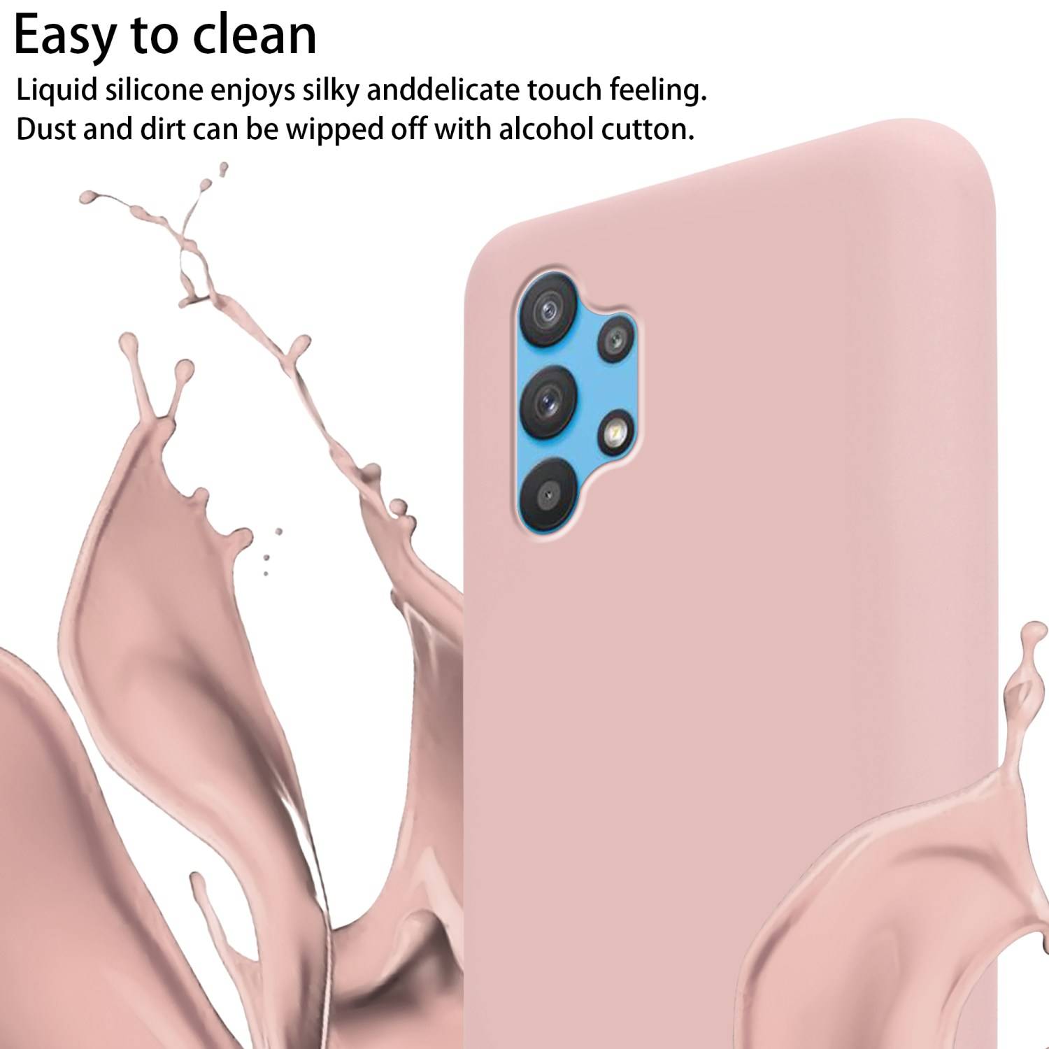 Cadorabo Schutzhülle für Samsung Galaxy A72 4G / 5G Hülle in Rosa Handykette Etui längenverstellbar Kordel Band