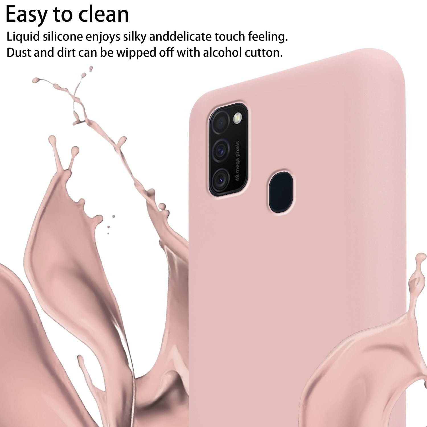 Cadorabo Schutzhülle für Samsung Galaxy M21 / M30s Hülle in Rosa Handykette Etui längenverstellbar Kordel Band