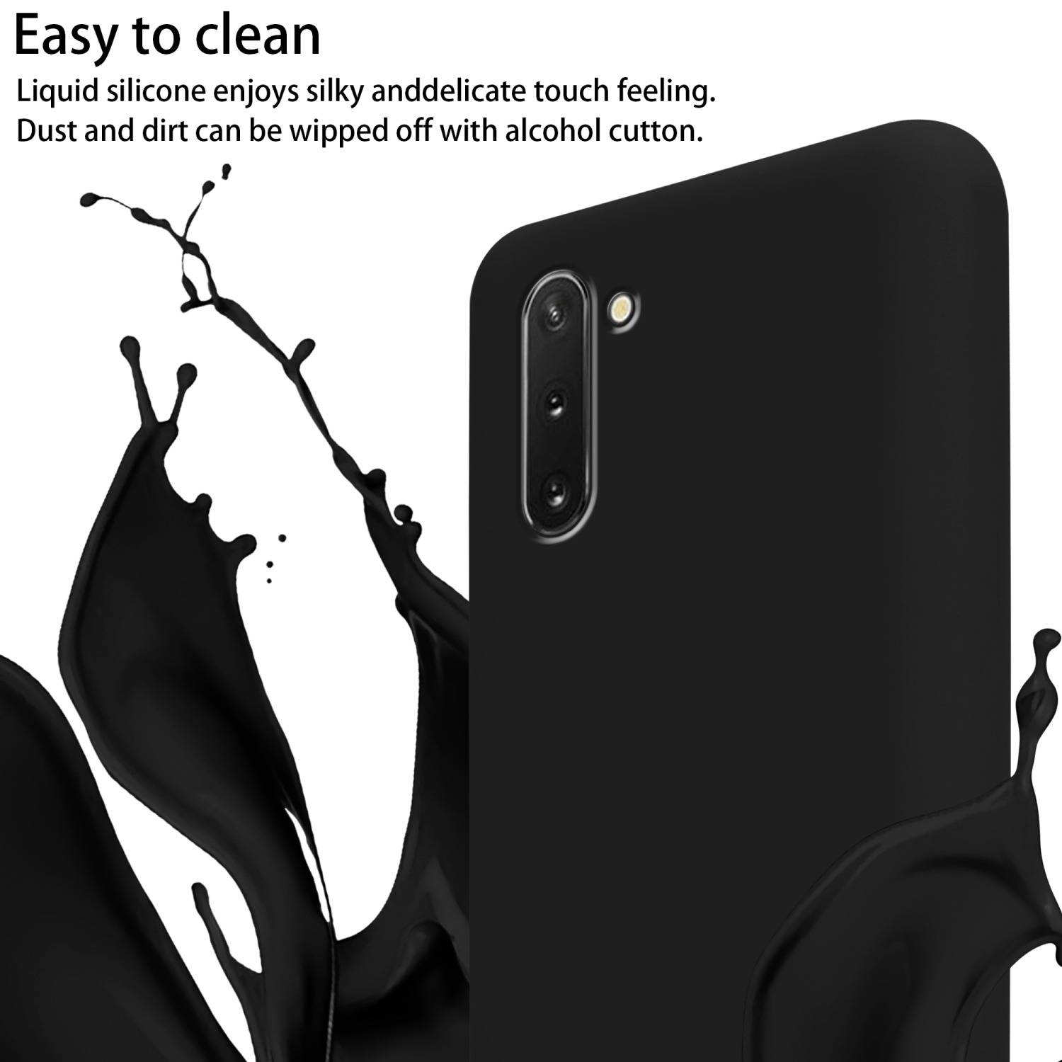 Cadorabo Schutzhülle für Samsung Galaxy NOTE 10 Hülle in Schwarz Handykette Etui längenverstellbar Kordel Band