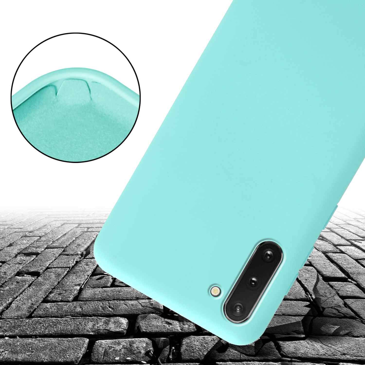 Cadorabo Schutzhülle für Samsung Galaxy NOTE 10 Hülle in Türkis Handykette Etui längenverstellbar Kordel Band
