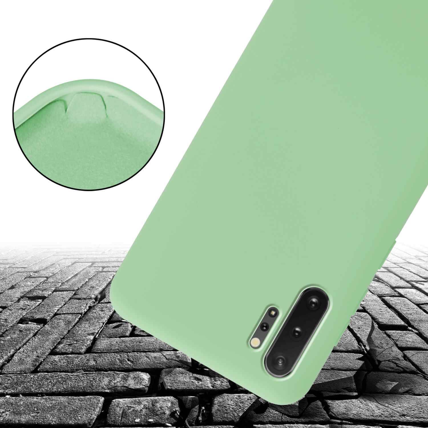 Cadorabo Schutzhülle für Samsung Galaxy NOTE 10 PLUS Hülle in Grün Handykette Etui längenverstellbar Kordel Band