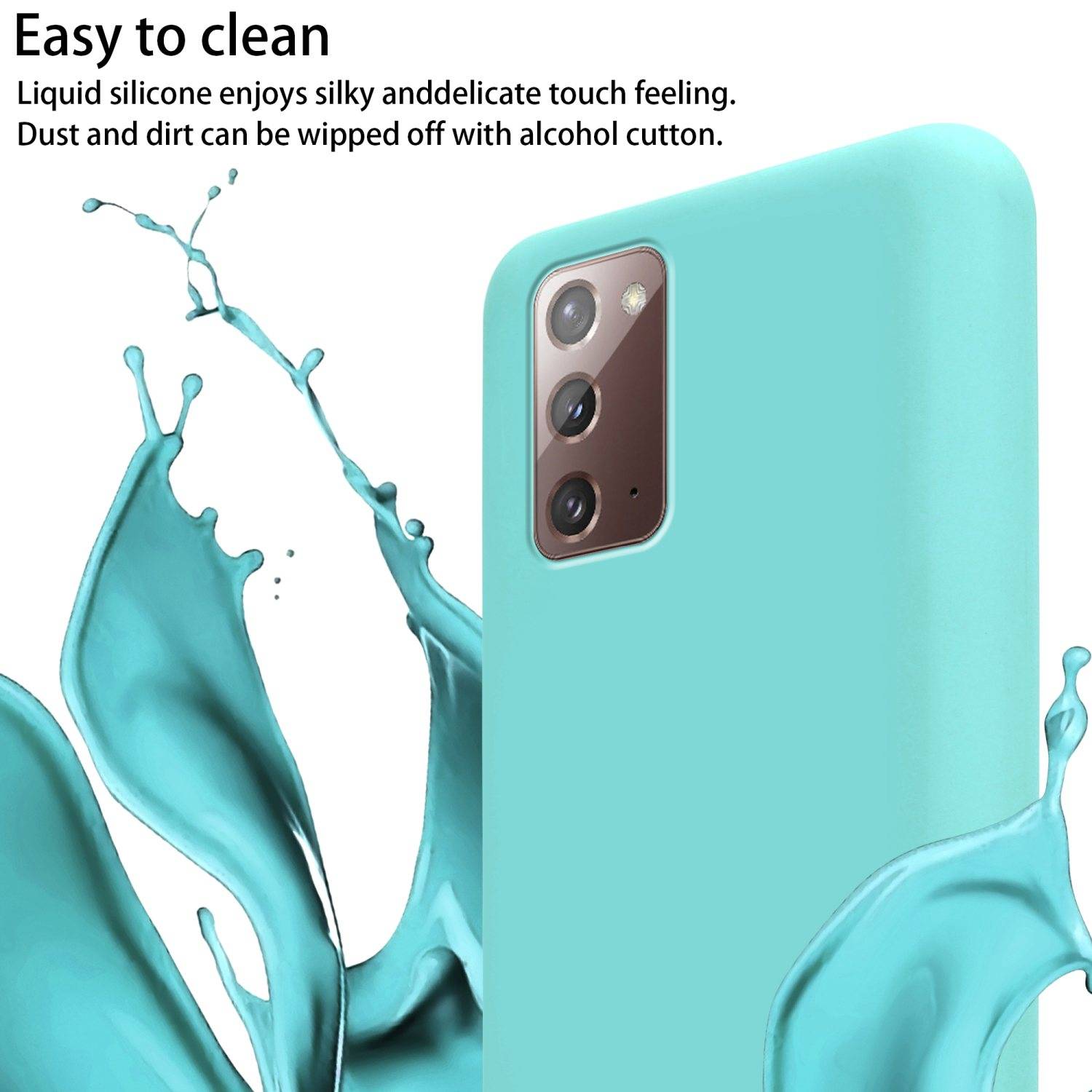 Cadorabo Schutzhülle für Samsung Galaxy NOTE 20 Hülle in Türkis Handykette Etui längenverstellbar Kordel Band