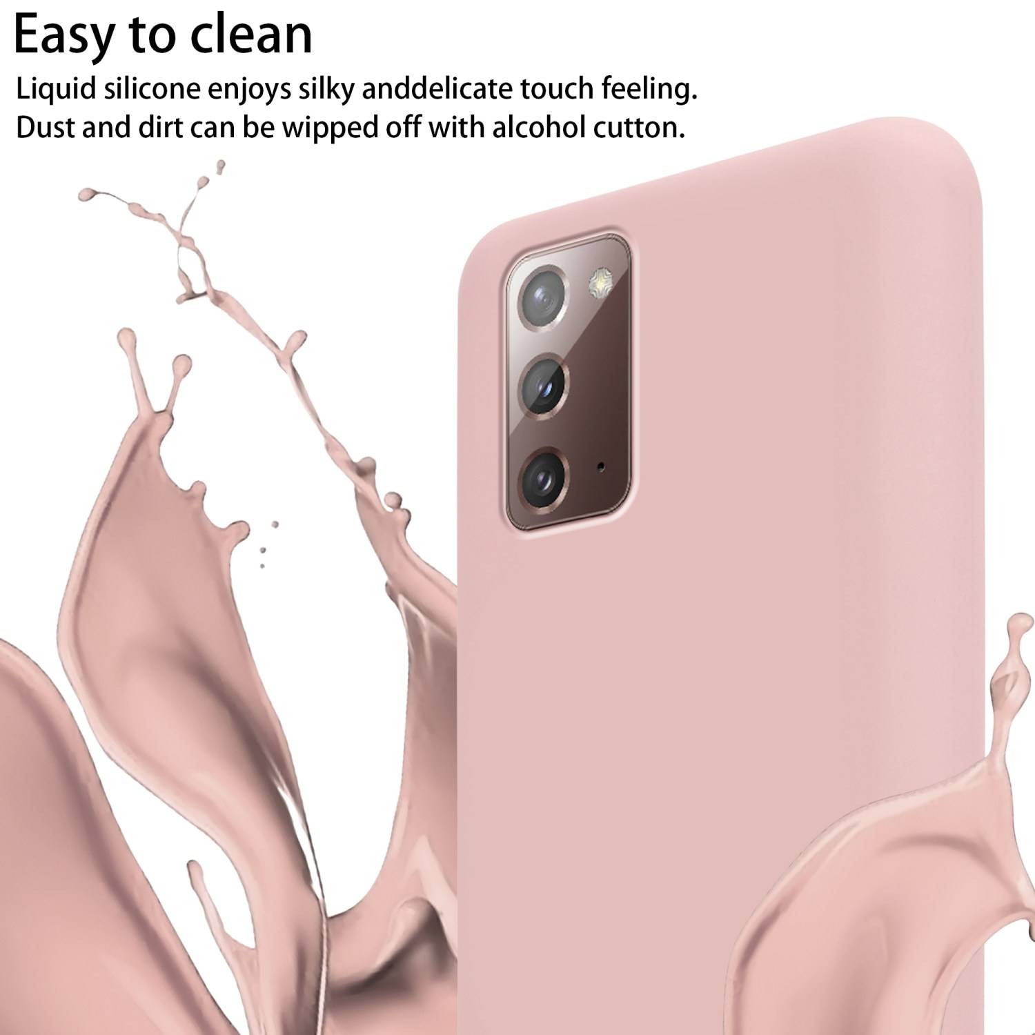 Cadorabo Schutzhülle für Samsung Galaxy NOTE 20 Hülle in Rosa Handykette Etui längenverstellbar Kordel Band