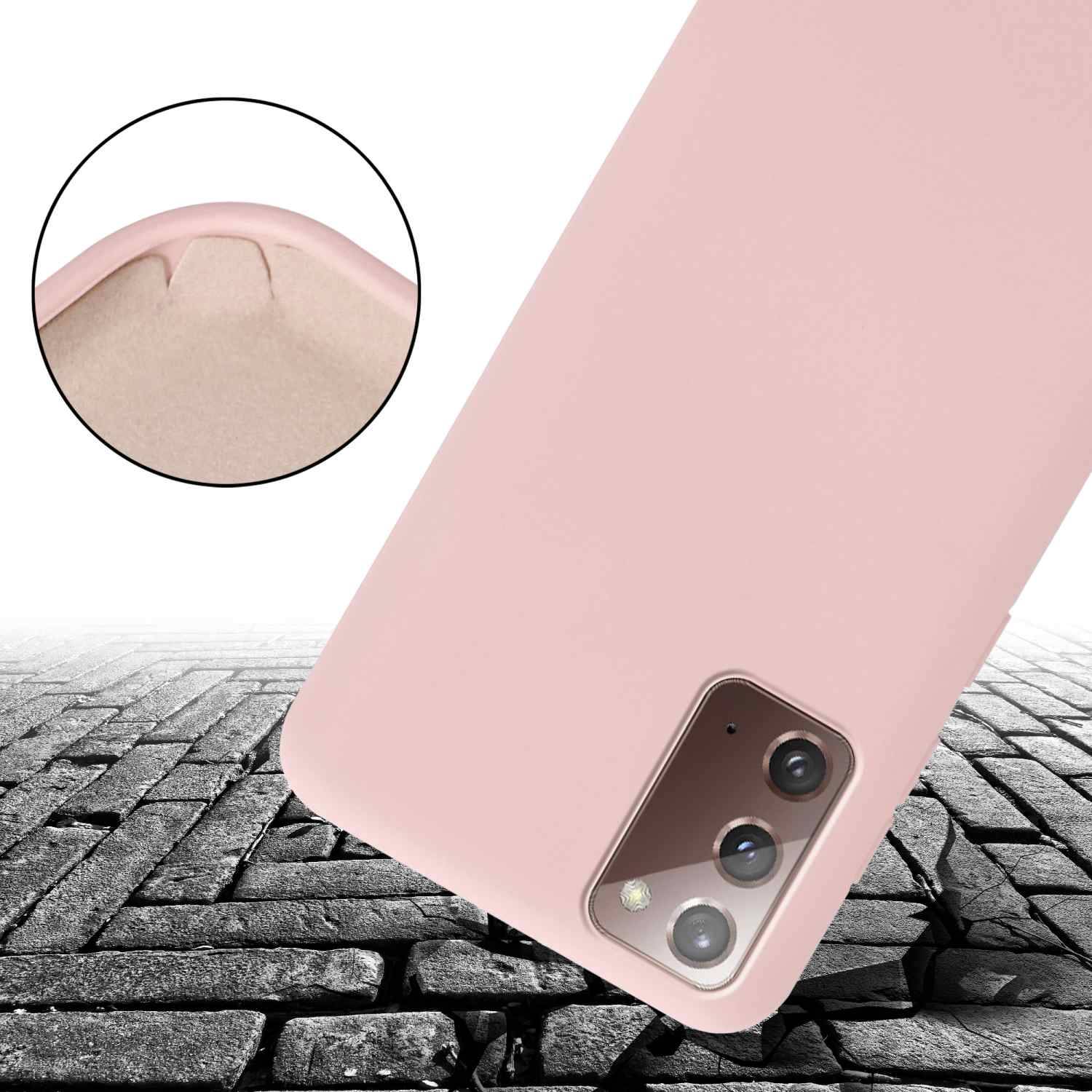 Cadorabo Schutzhülle für Samsung Galaxy NOTE 20 Hülle in Rosa Handykette Etui längenverstellbar Kordel Band