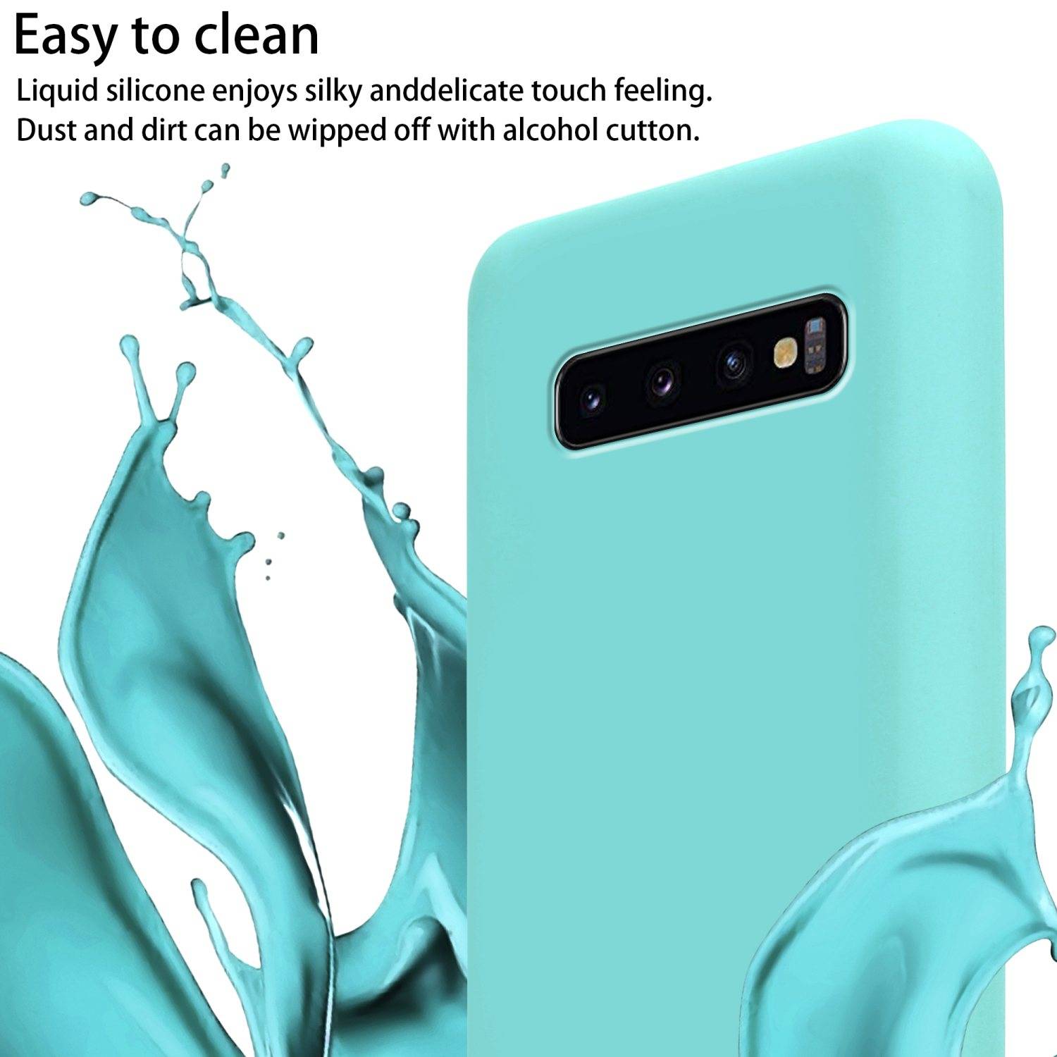 Cadorabo Schutzhülle für Samsung Galaxy S10 PLUS Hülle in Türkis Handykette Etui längenverstellbar Kordel Band