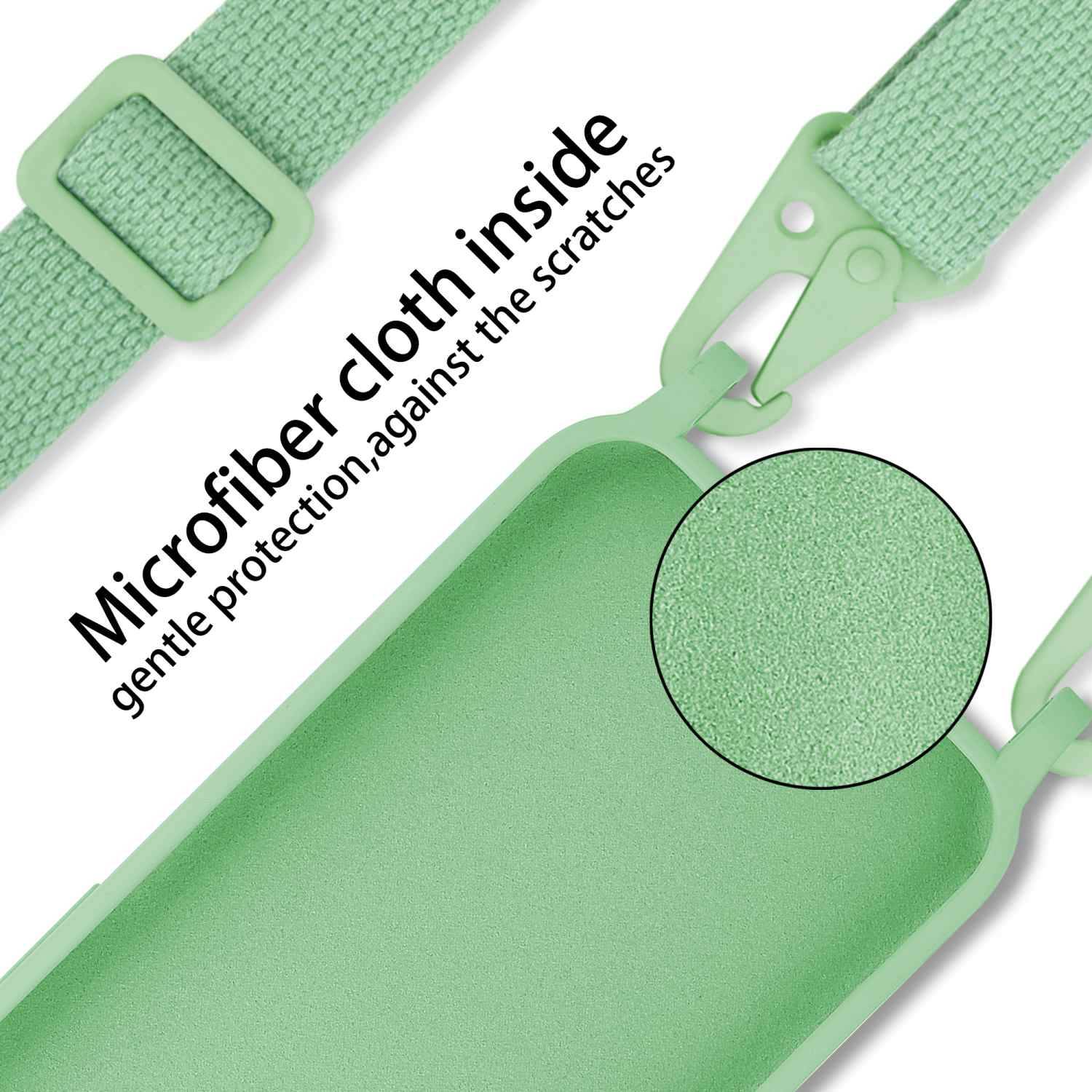 Cadorabo Schutzhülle für Samsung Galaxy S10 PLUS Hülle in Grün Handykette Etui längenverstellbar Kordel Band