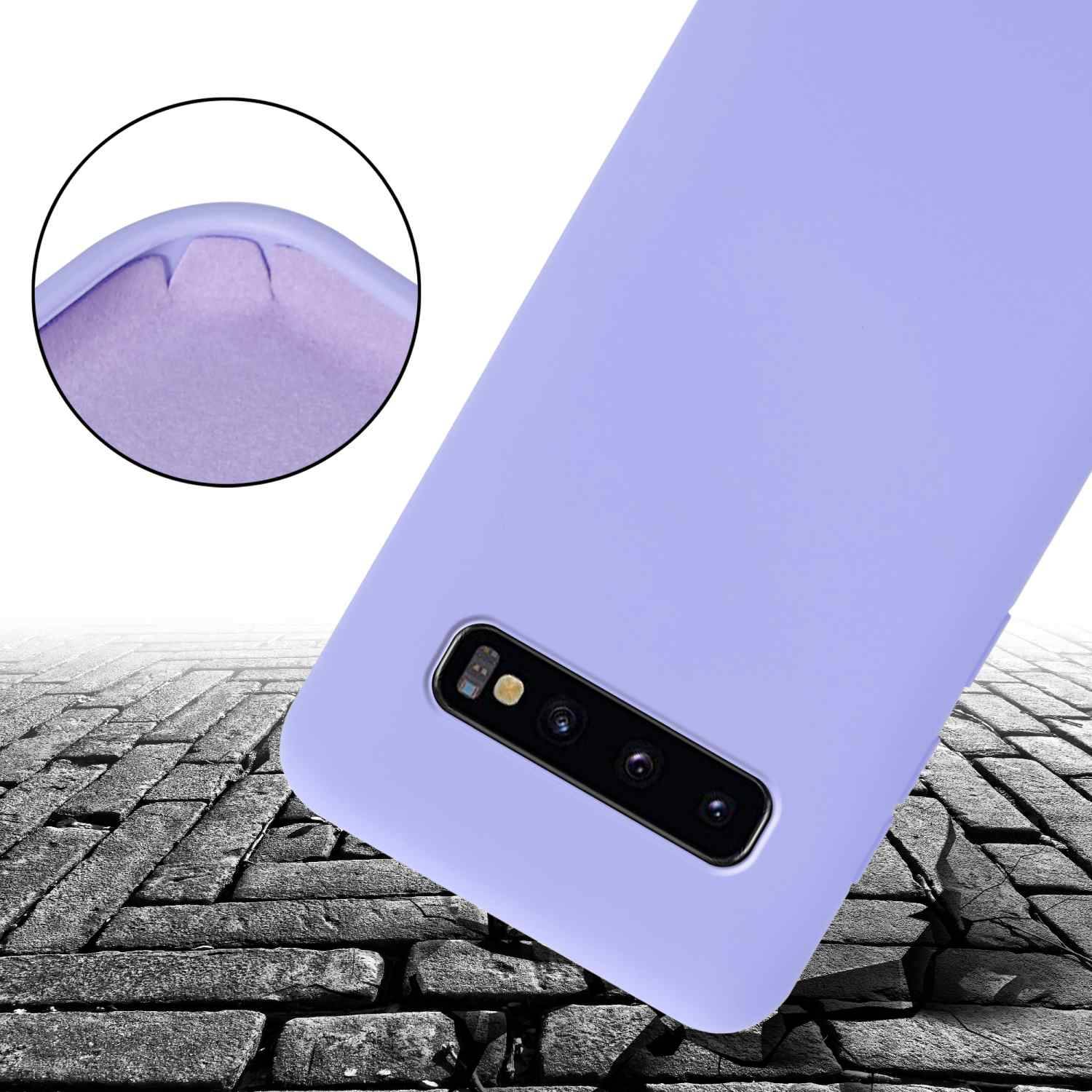 Cadorabo Schutzhülle für Samsung Galaxy S10 PLUS Hülle in Lila Handykette Etui längenverstellbar Kordel Band