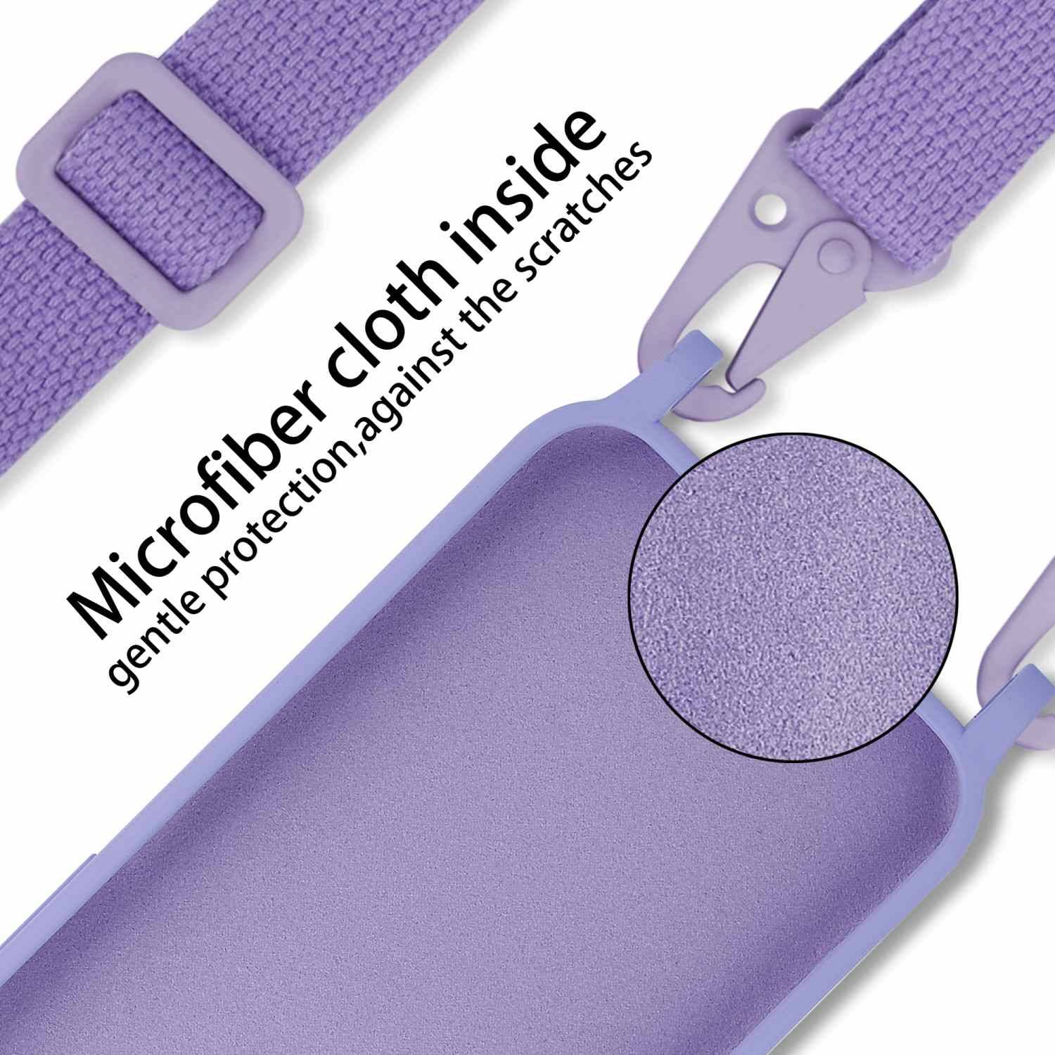 Cadorabo Schutzhülle für Samsung Galaxy S10 PLUS Hülle in Lila Handykette Etui längenverstellbar Kordel Band