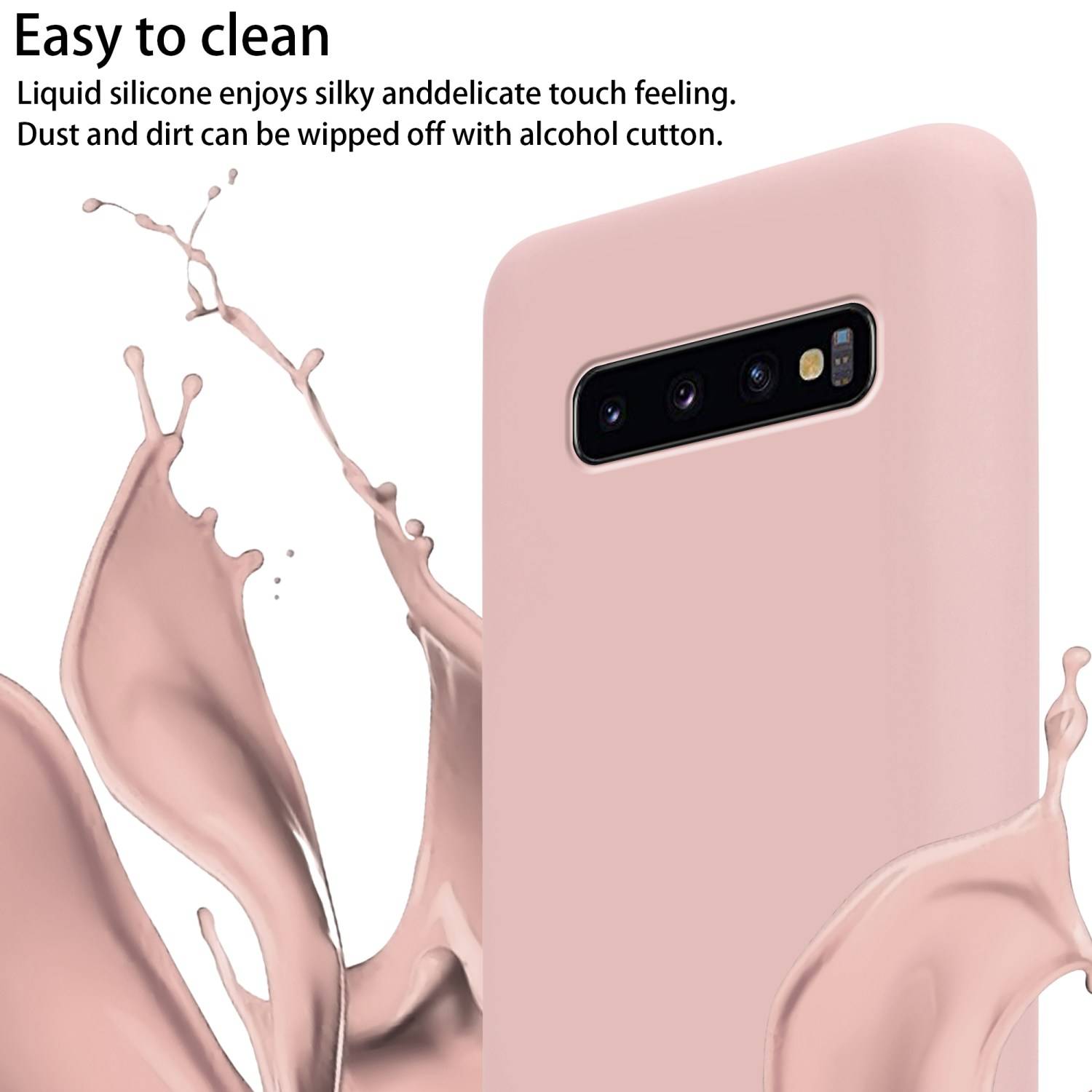 Cadorabo Schutzhülle für Samsung Galaxy S10 PLUS Hülle in Rosa Handykette Etui längenverstellbar Kordel Band