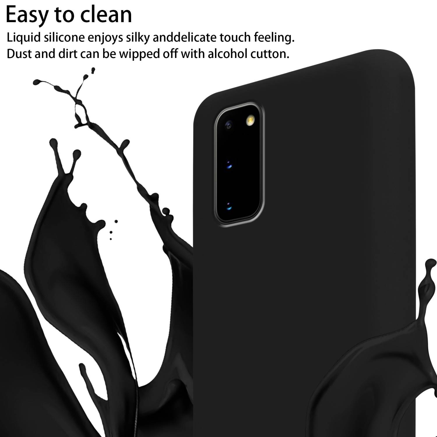 Cadorabo Schutzhülle für Samsung Galaxy S20 Hülle in Schwarz Handykette Etui längenverstellbar Kordel Band
