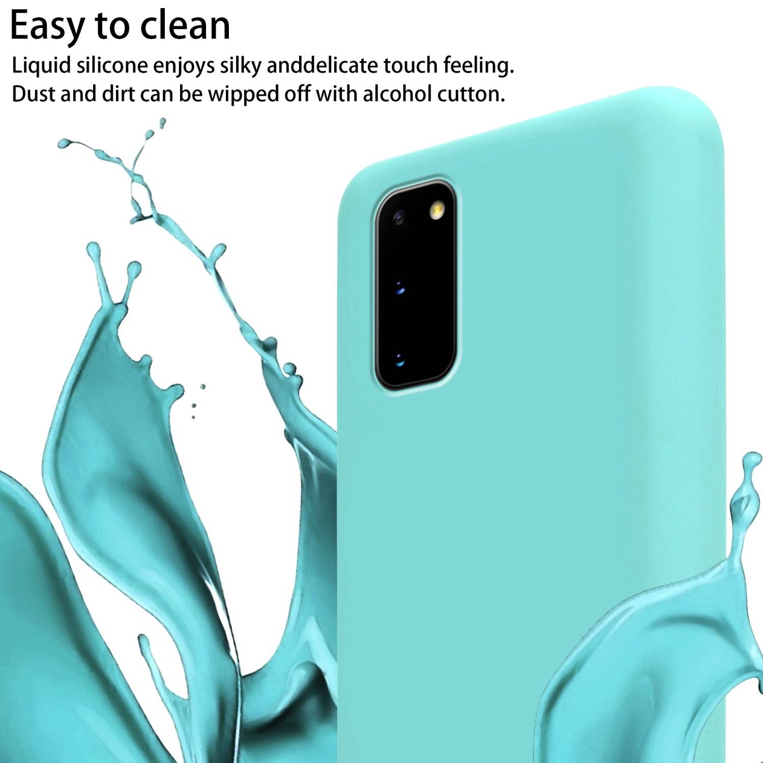 Cadorabo Schutzhülle für Samsung Galaxy S20 Hülle in Türkis Handykette Etui längenverstellbar Kordel Band
