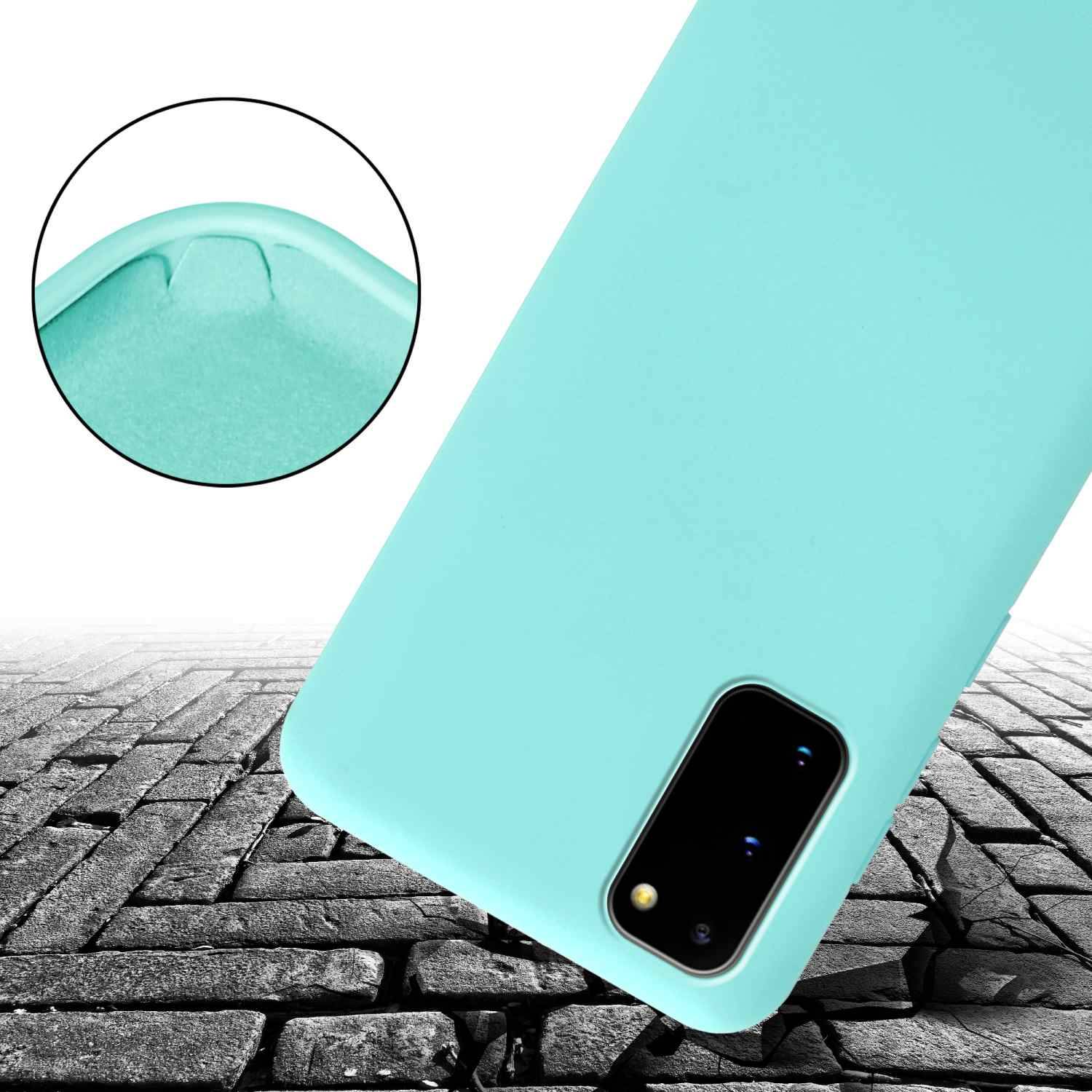 Cadorabo Schutzhülle für Samsung Galaxy S20 Hülle in Türkis Handykette Etui längenverstellbar Kordel Band